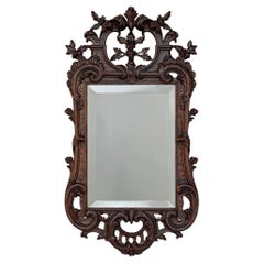 Antique French Louis XIV Carved Wood Mirror