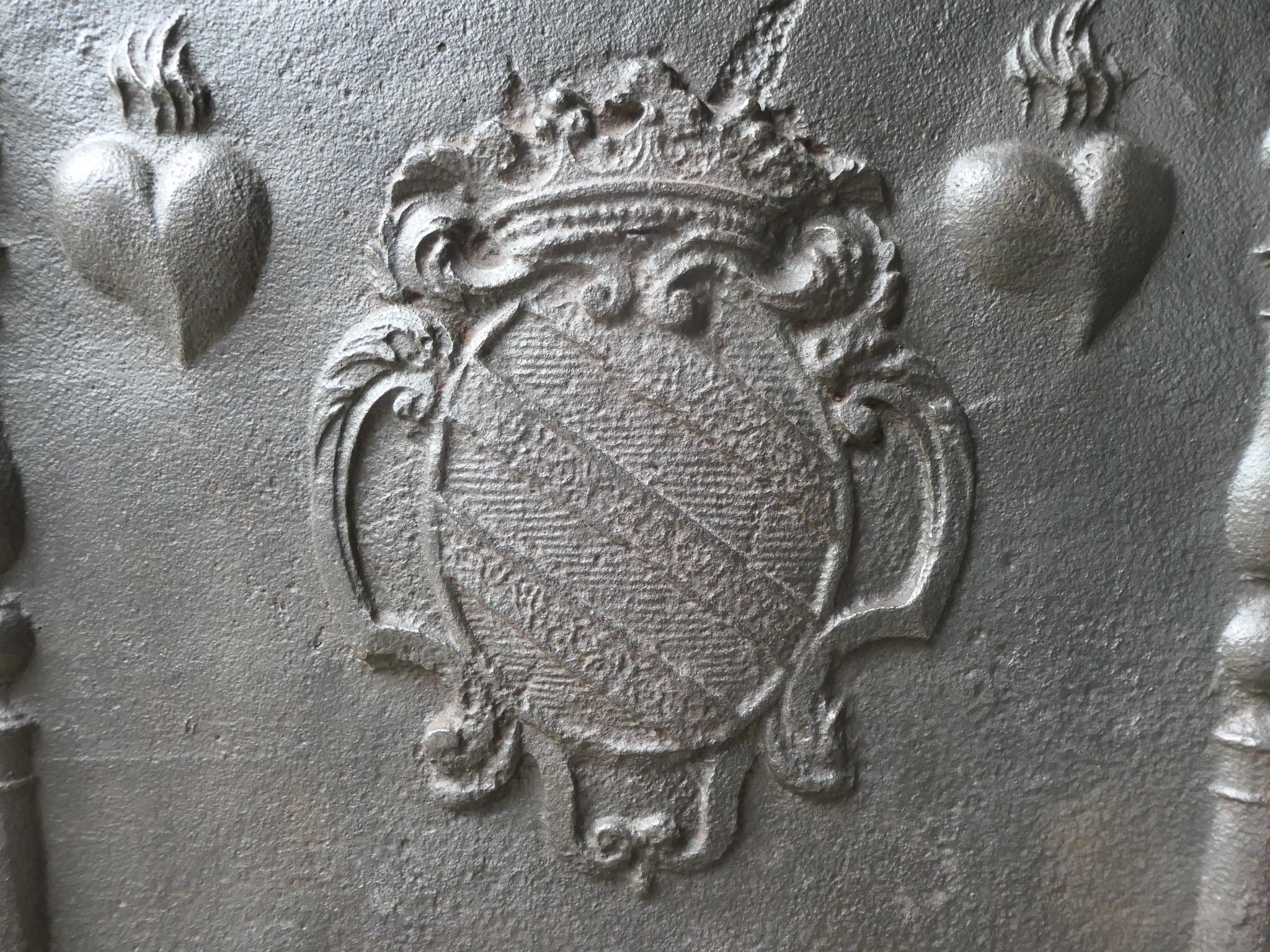 Antique French Louis XIV Coat of Arms Fireback / Backsplash, 17th Century For Sale 5