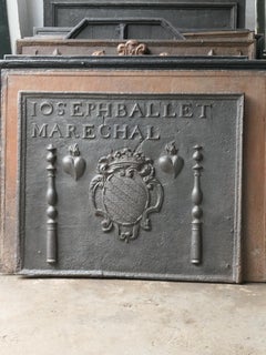 Antique French Louis XIV Coat of Arms Fireback / Backsplash, 17th Century