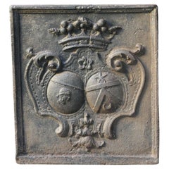Antique French Louis XIV 'Coat of Arms' Fireback, 17th Century