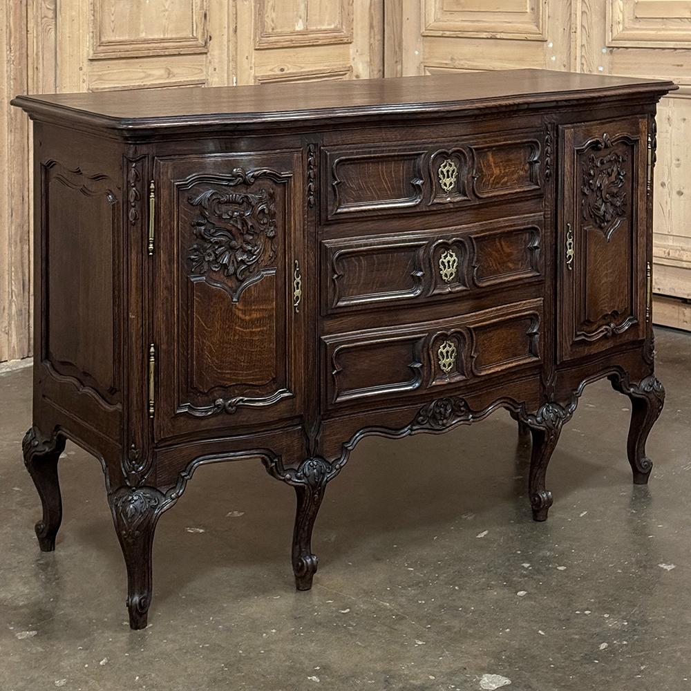 Antique French Louis XIV Commode ~ Cabinet ~ Credenza is as lovely as it is versatile!  The size makes it great for a flat panel TV mount.  Consider it a winner behind the sofa, or as a console in the entryway, or use it behind the desk to keep your