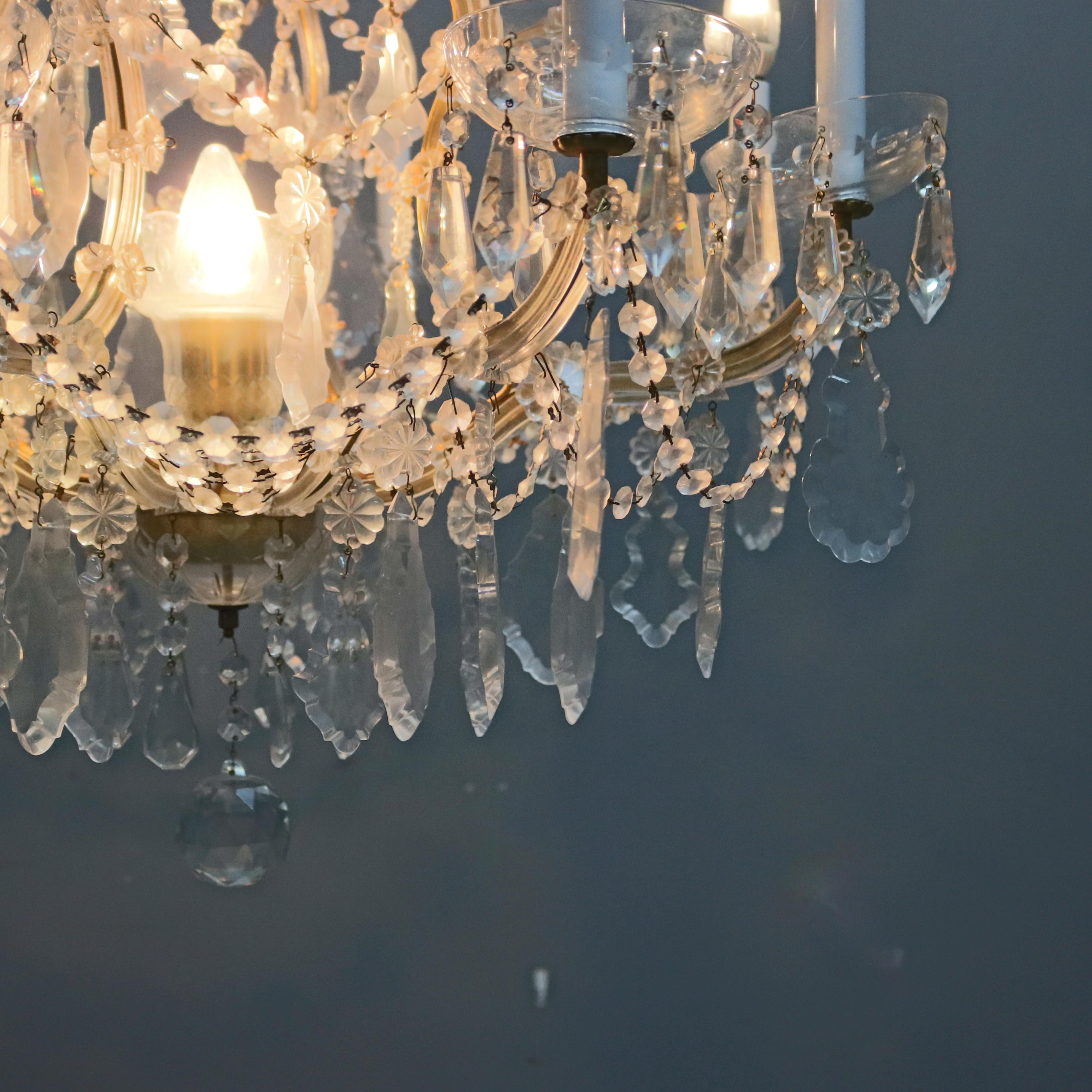 Antique French Louis XIV Crystal Chandelier, 20th Century 12