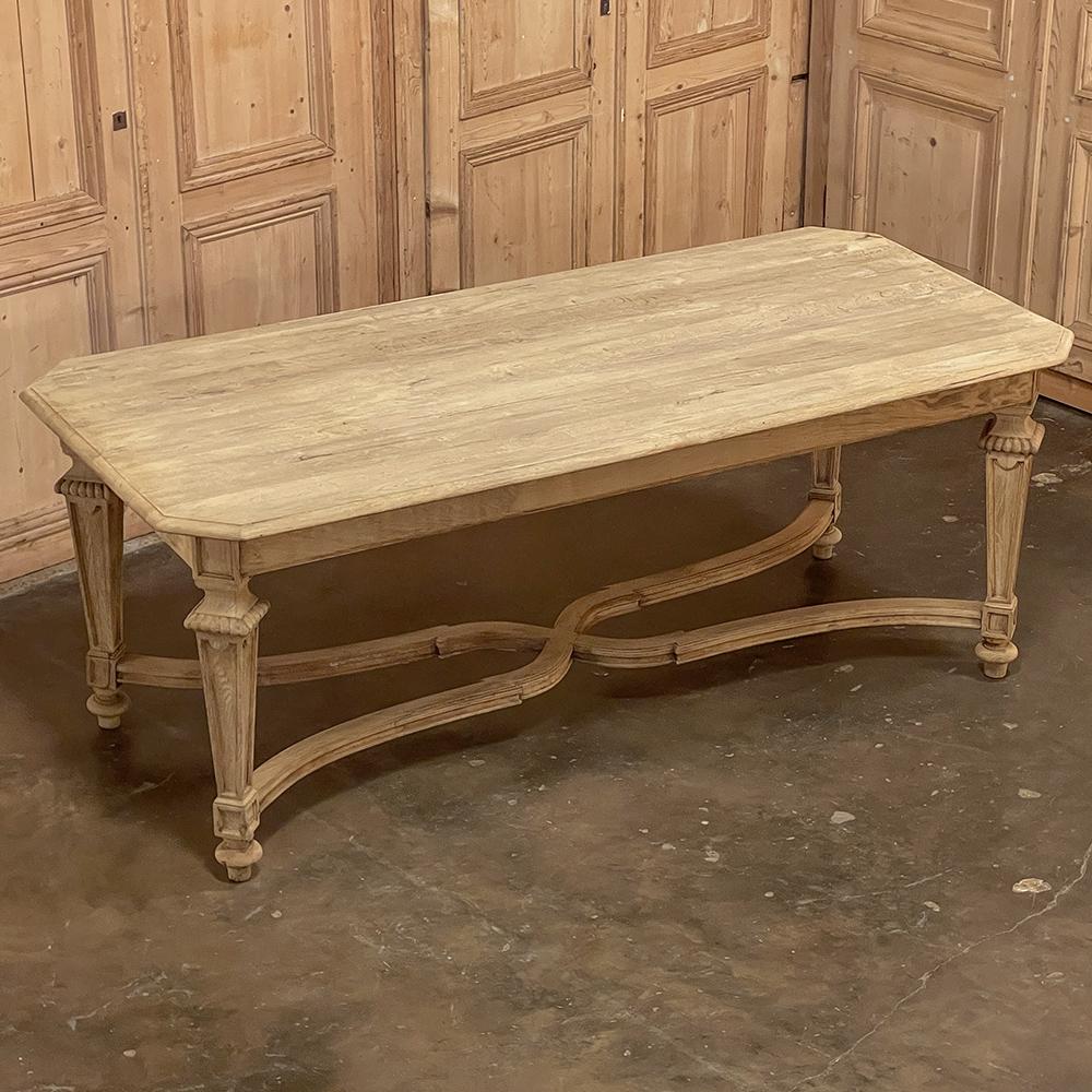 20th Century Antique French Louis XIV Dining Table in Stripped Oak