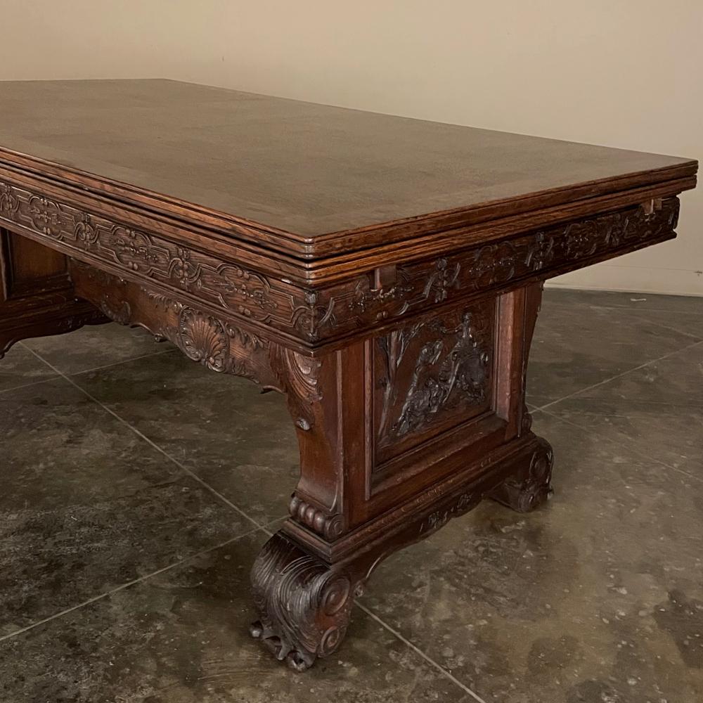 Antique French Louis XIV Draw Leaf Banquet Table For Sale 5