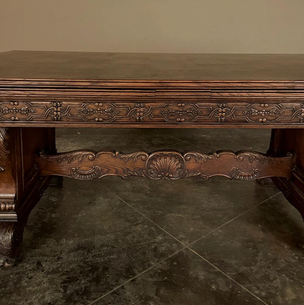20th Century Antique French Louis XIV Draw Leaf Banquet Table For Sale