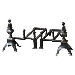 Ancienne grille de cheminée française Louis XIV, grille de cheminée, 17ème siècle