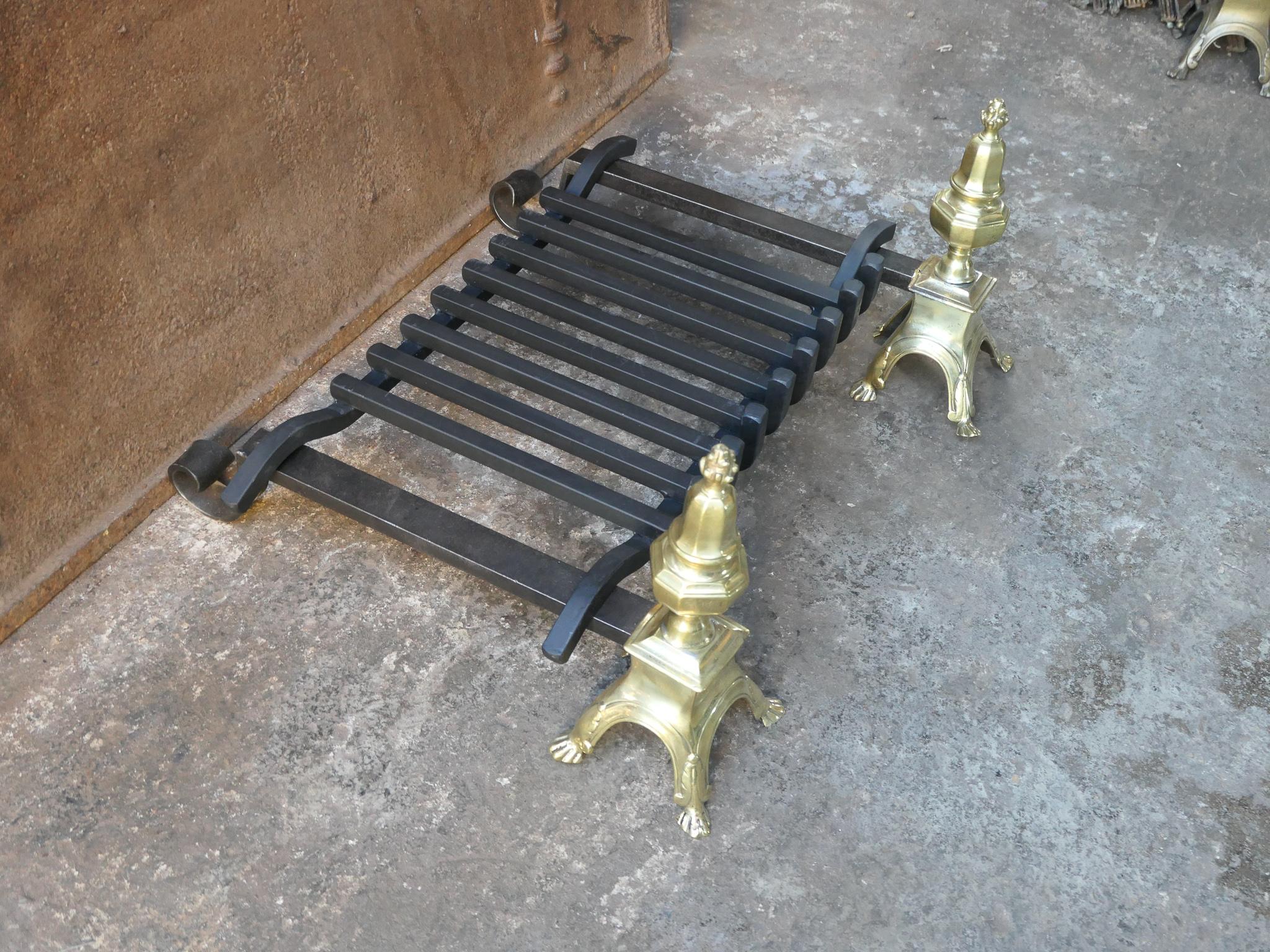 Antique French Louis XIV Fireplace Grate, 17th-18th Century 6