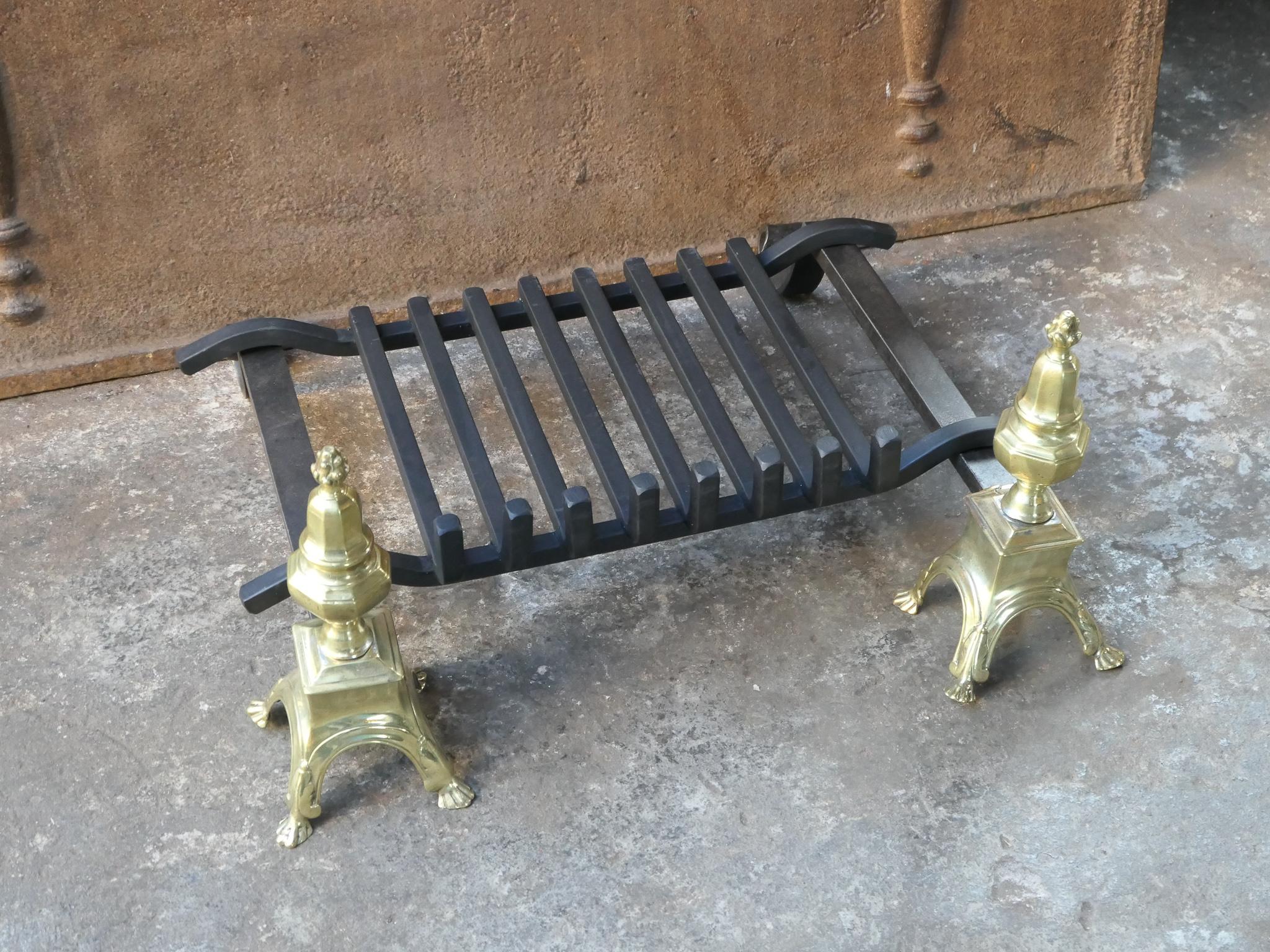 Antique French Louis XIV Fireplace Grate, 17th-18th Century 1