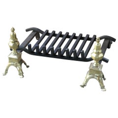 Antique French Louis XIV Fireplace Grate, 17th-18th Century