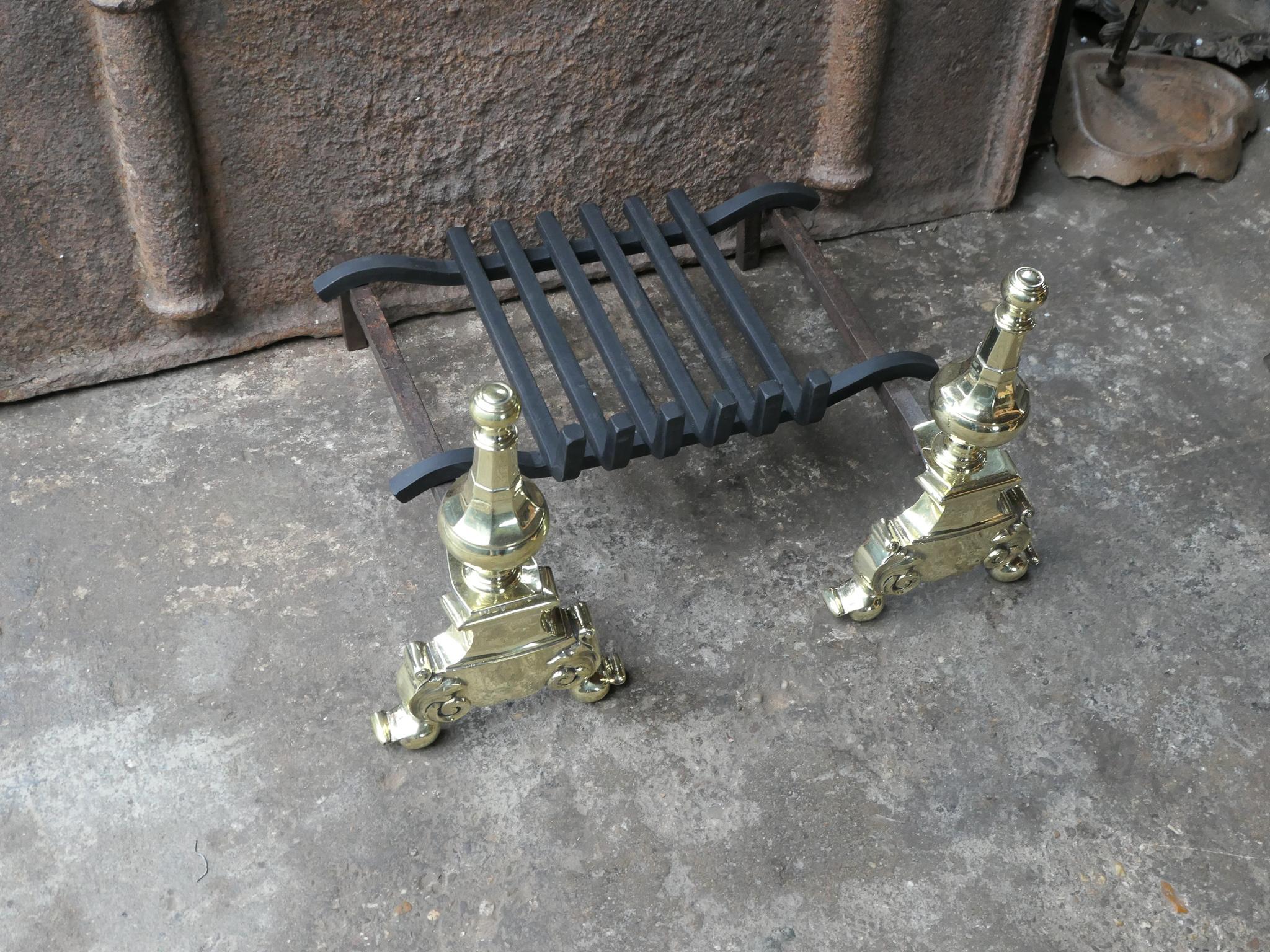 Antique French Louis XV Fireplace Grate, 18th Century For Sale 1