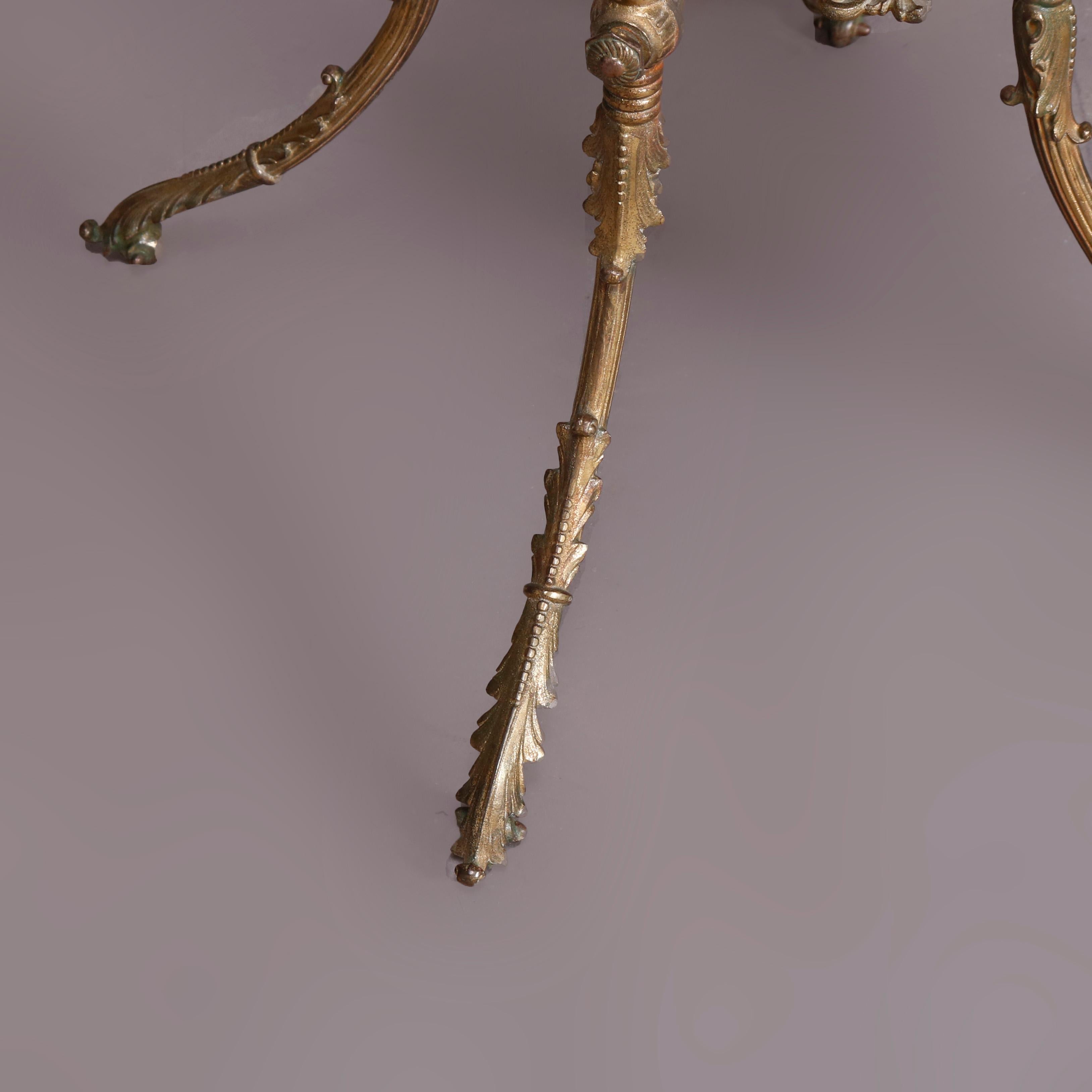 Antique French Louis XIV Gilt Bronze and Marble Plant Stand, circa 1880 In Fair Condition In Big Flats, NY