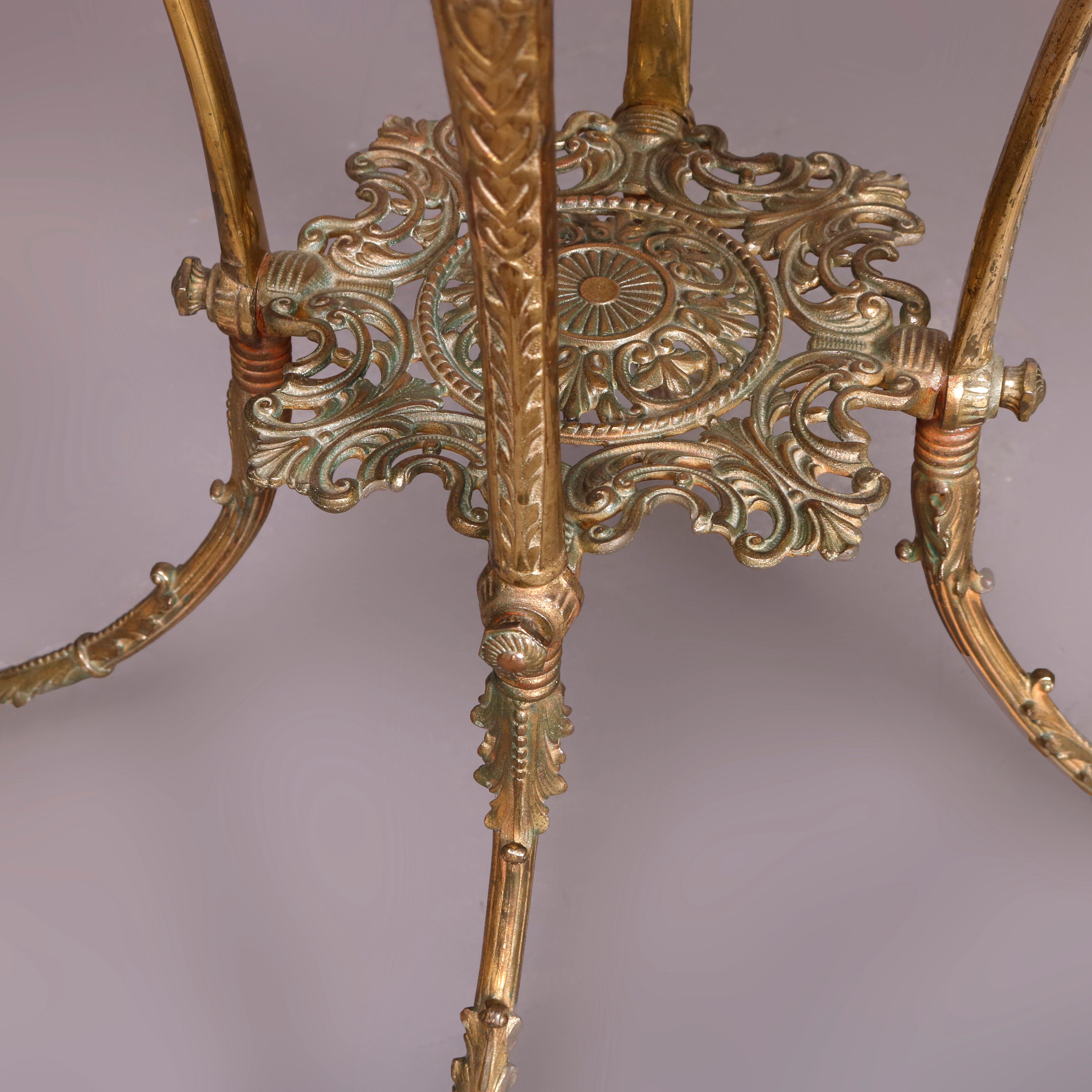 19th Century Antique French Louis XIV Gilt Bronze and Marble Plant Stand, circa 1880