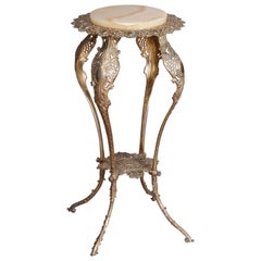 Antique French Louis XIV Gilt Bronze and Marble Plant Stand, circa 1880