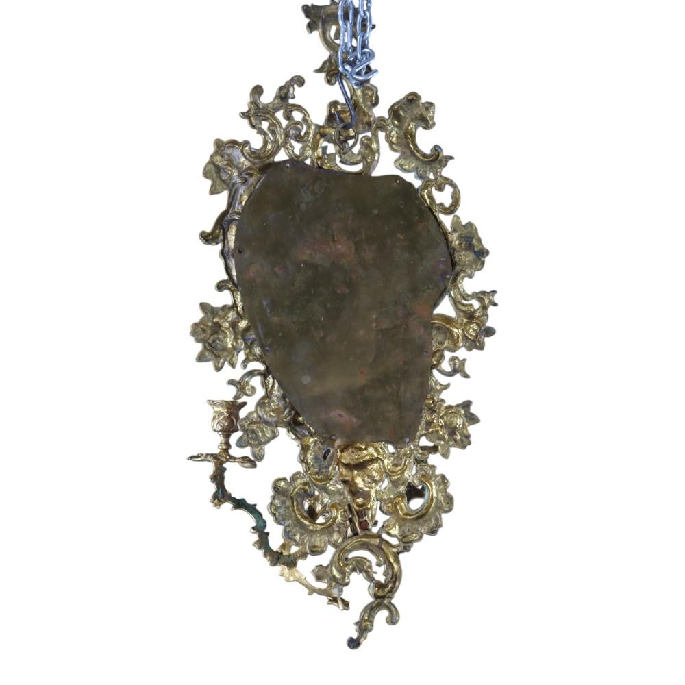Antique French Louis XIV Gilt Bronze Mirrored Candle Wall Sconce c1890 For Sale 6