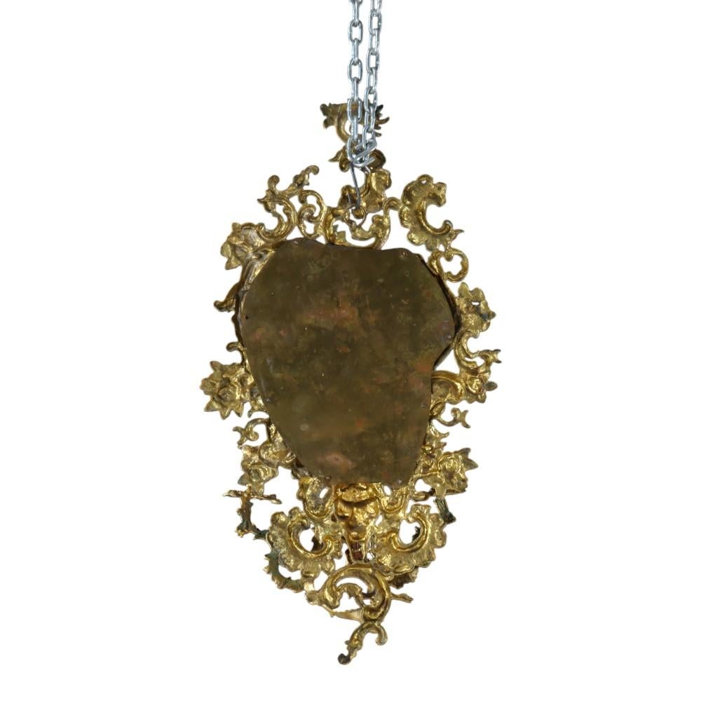 Antique French Louis XIV Gilt Bronze Mirrored Candle Wall Sconce c1890 For Sale 5