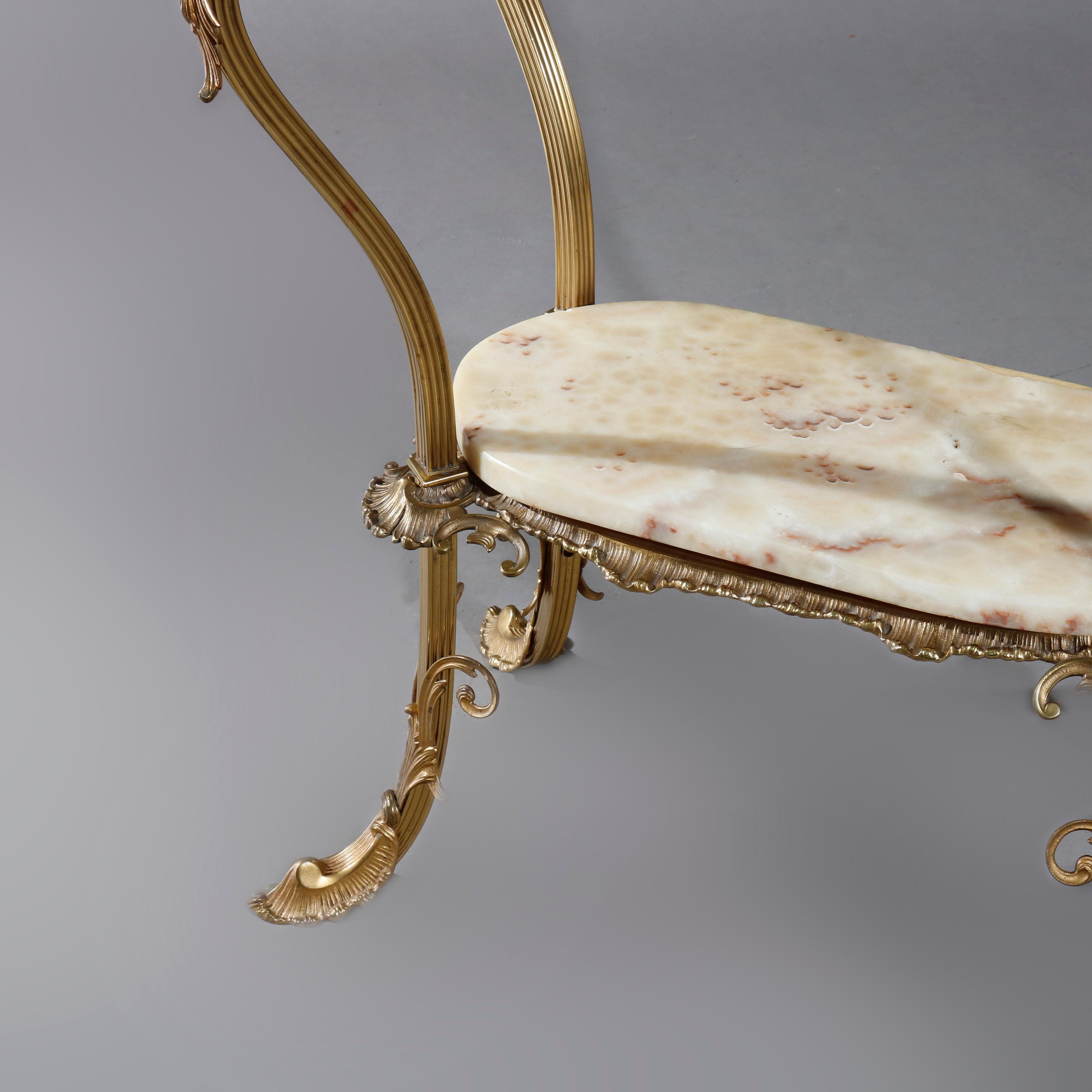 Antique French Louis XIV Gilt Bronze and Onyx Side Table, circa 1890 7