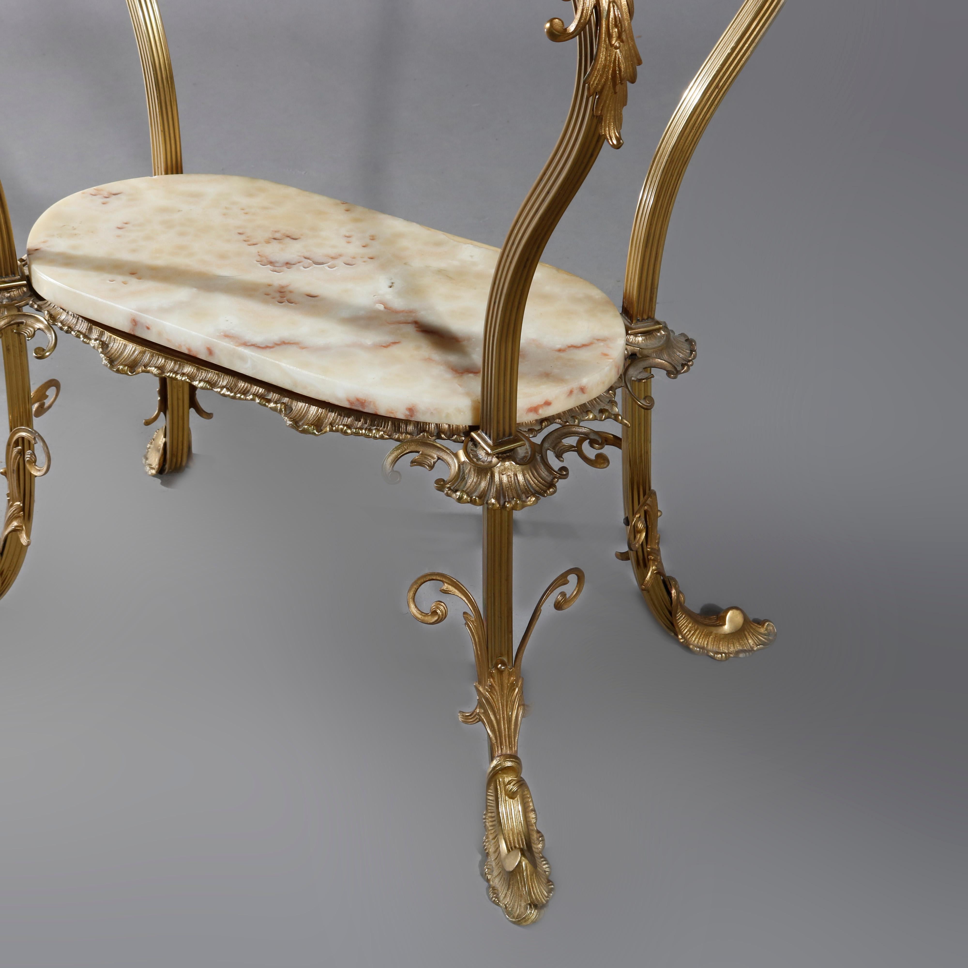 Antique French Louis XIV Gilt Bronze and Onyx Side Table, circa 1890 8