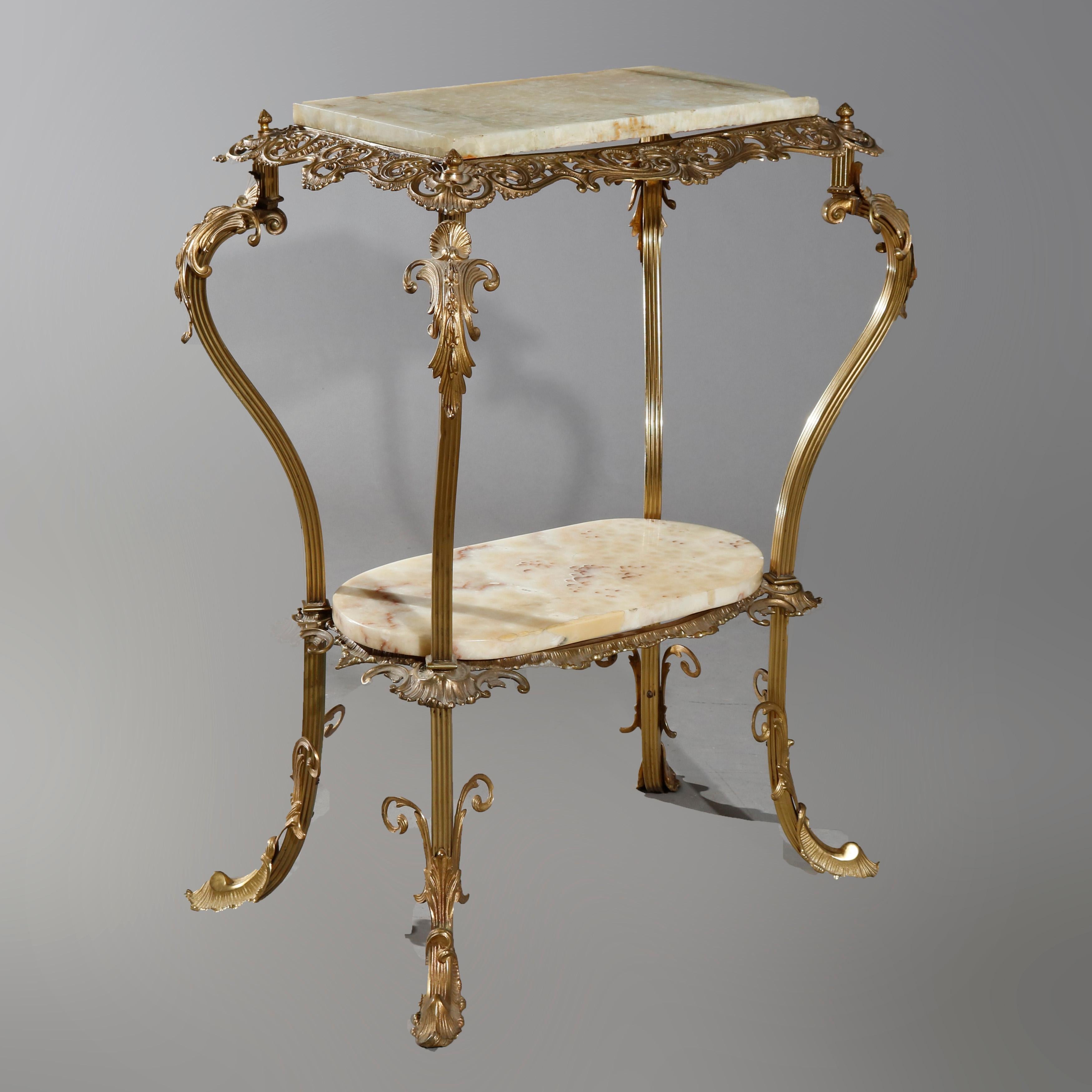 Antique French Louis XIV Gilt Bronze and Onyx Side Table, circa 1890 In Good Condition In Big Flats, NY