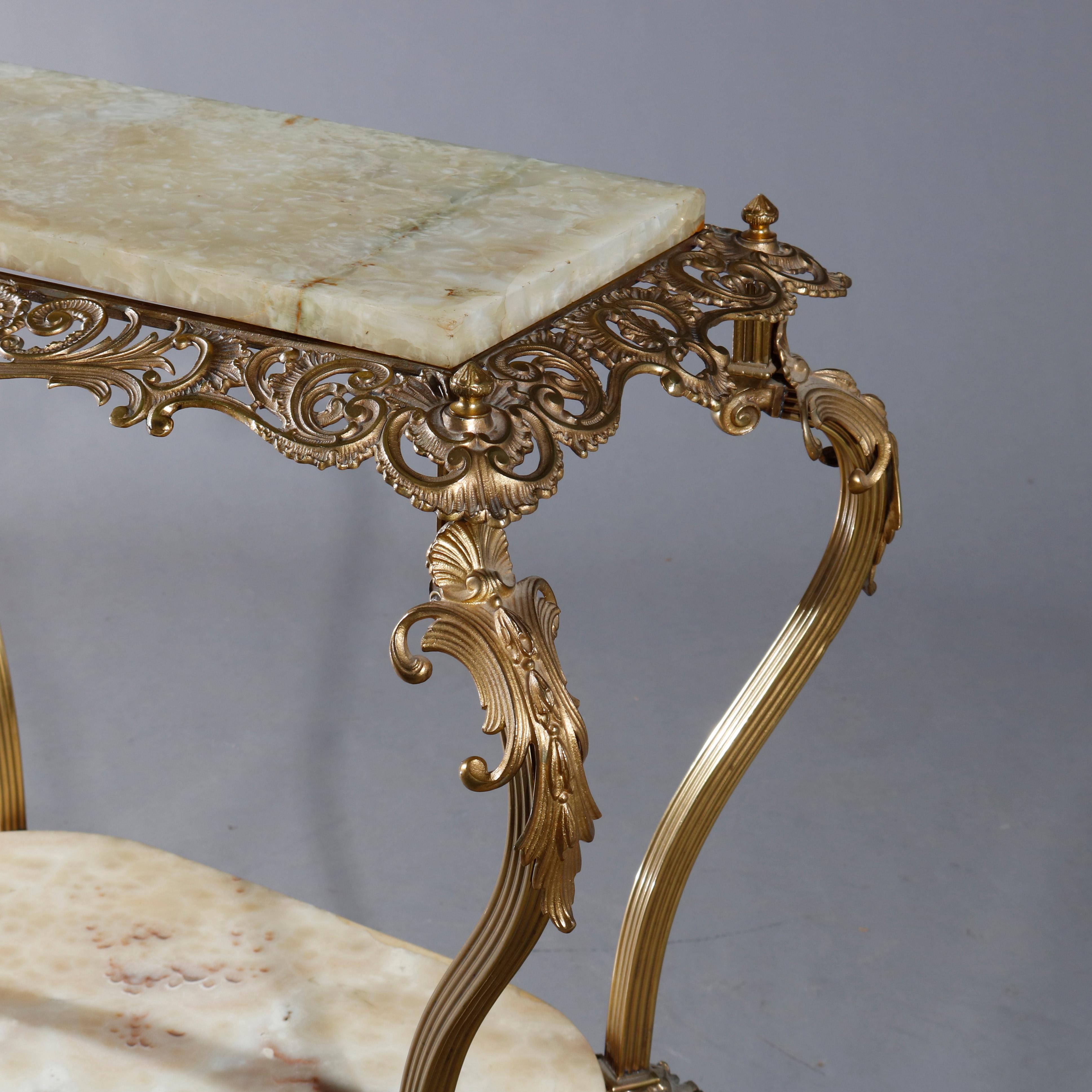 Antique French Louis XIV Gilt Bronze and Onyx Side Table, circa 1890 3