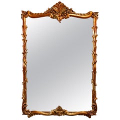 Miroir mural antique français Louis XIV doré:: 20ème siècle