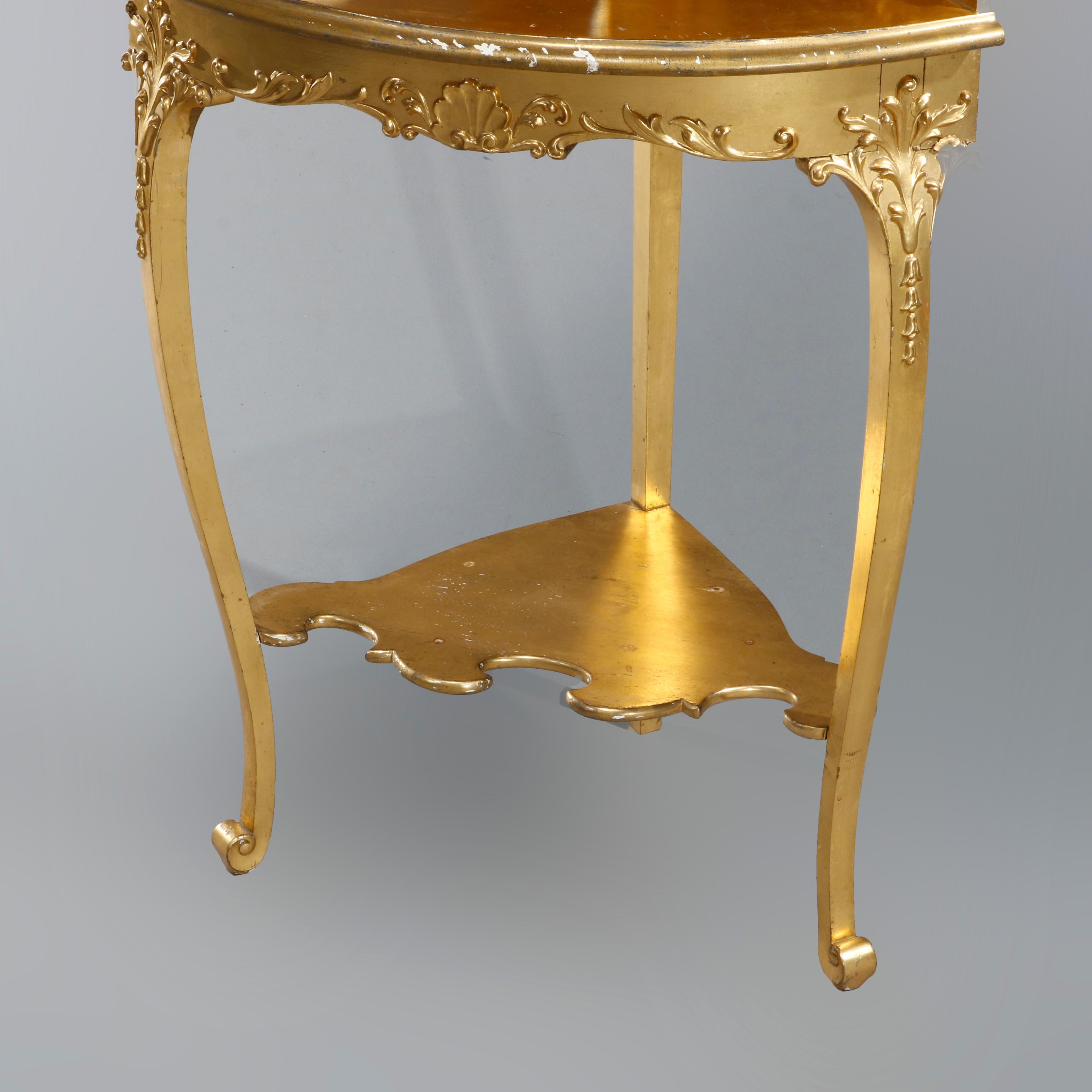 Antique French Louis XIV Giltwood 'Gold Leaf' Corner Étagère, Circa 1890 4