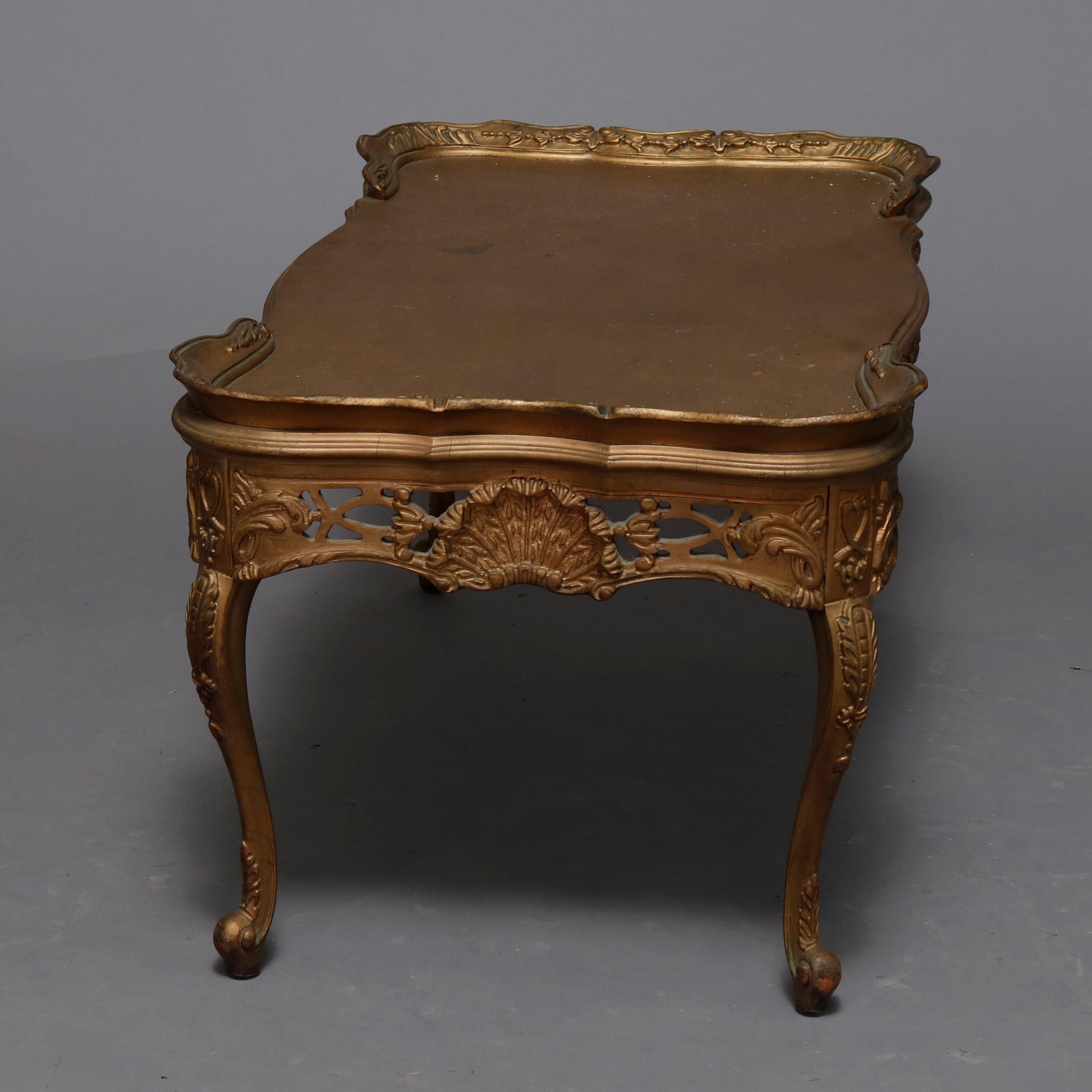 Antique French Louis XIV Giltwood Tea Table, 20th Century 1
