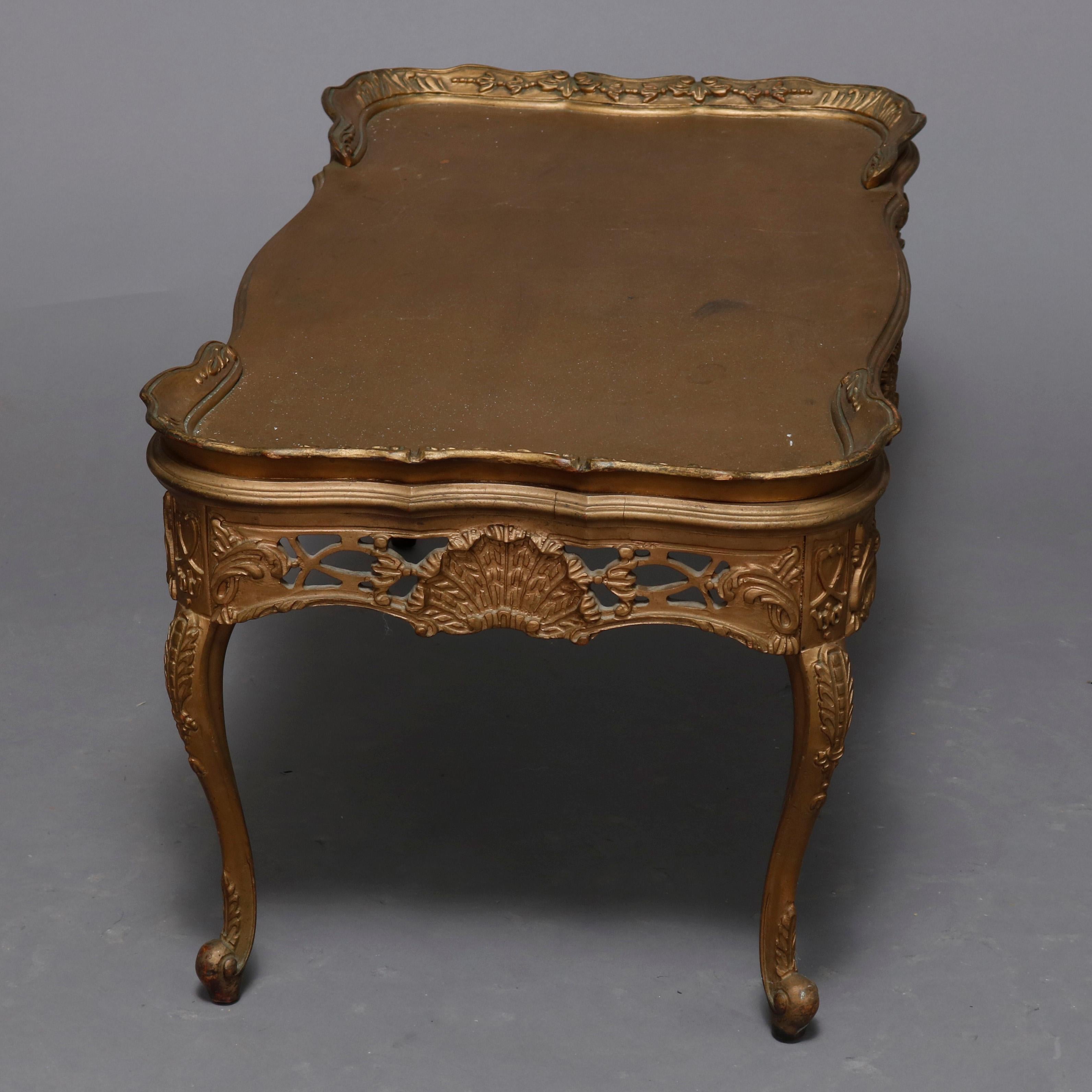 Antique French Louis XIV Giltwood Tea Table, 20th Century 3