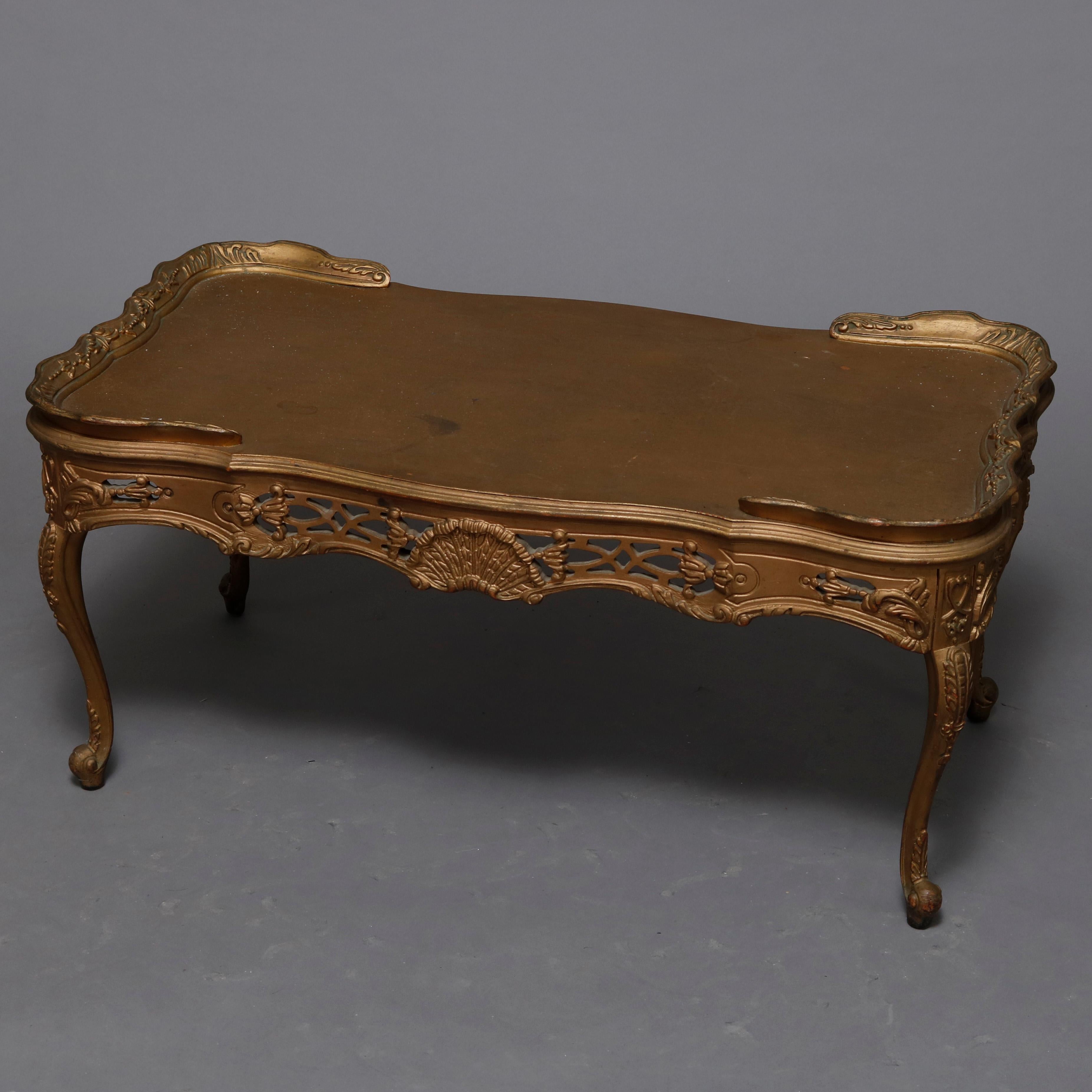 Antique French Louis XIV Giltwood Tea Table, 20th Century 5