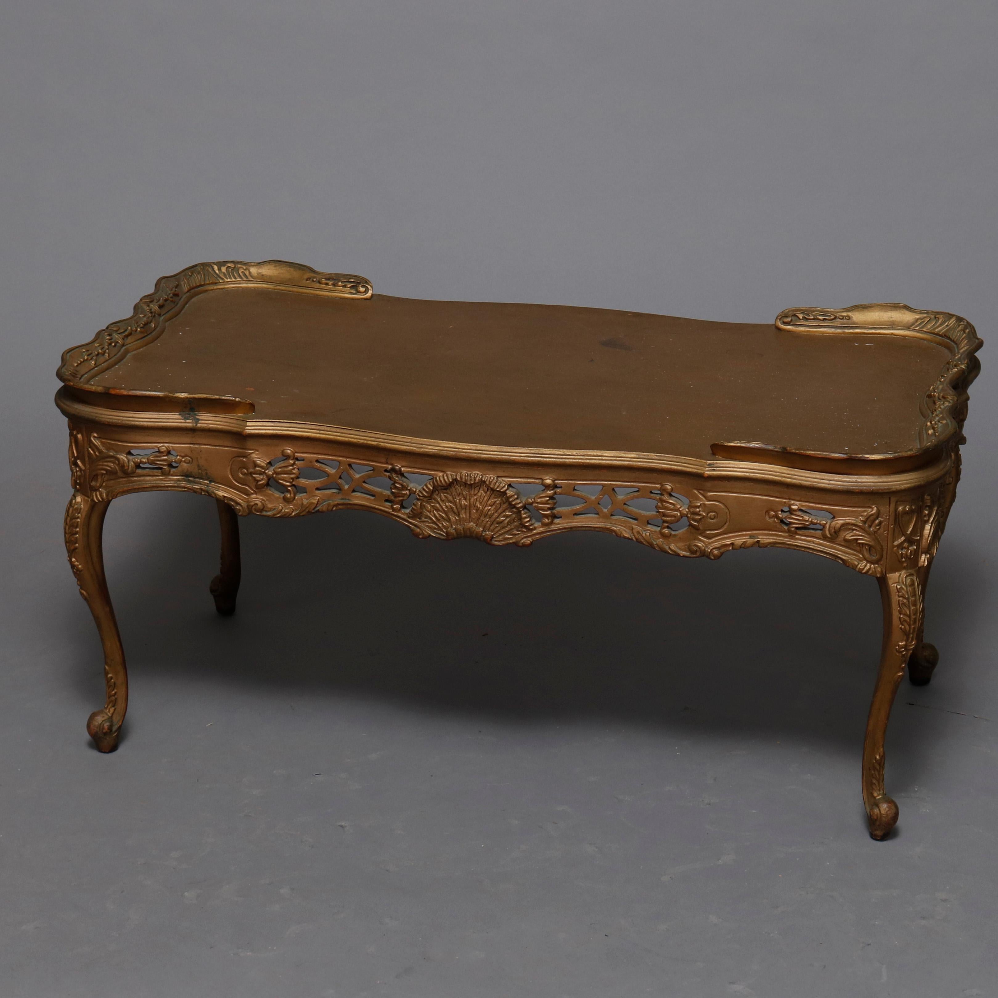 Antique French Louis XIV Giltwood Tea Table, 20th Century 6
