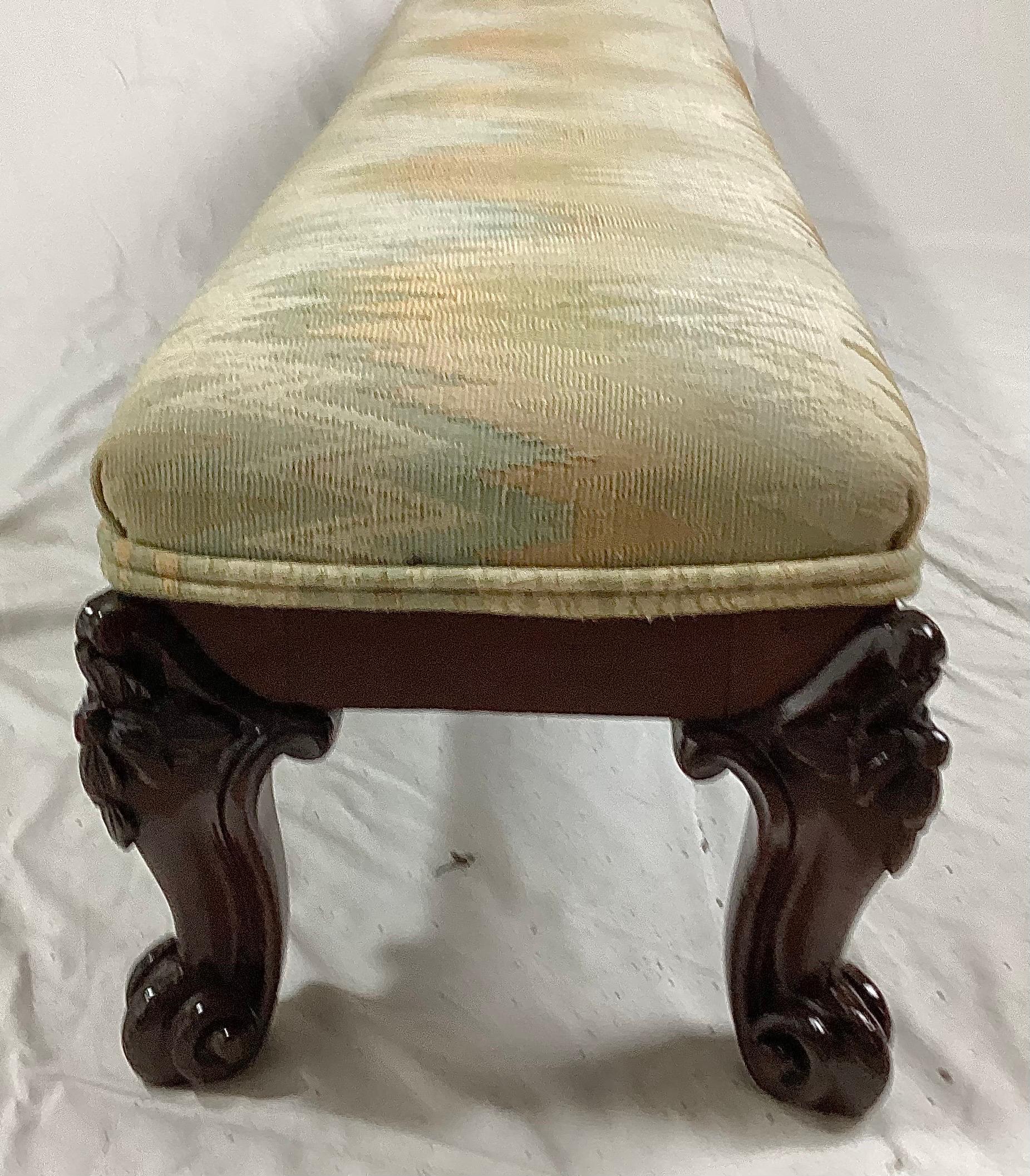 Upholstery Antique French Louis XIV Long Kneeling Low Prayer Bench, Circa 1890 For Sale