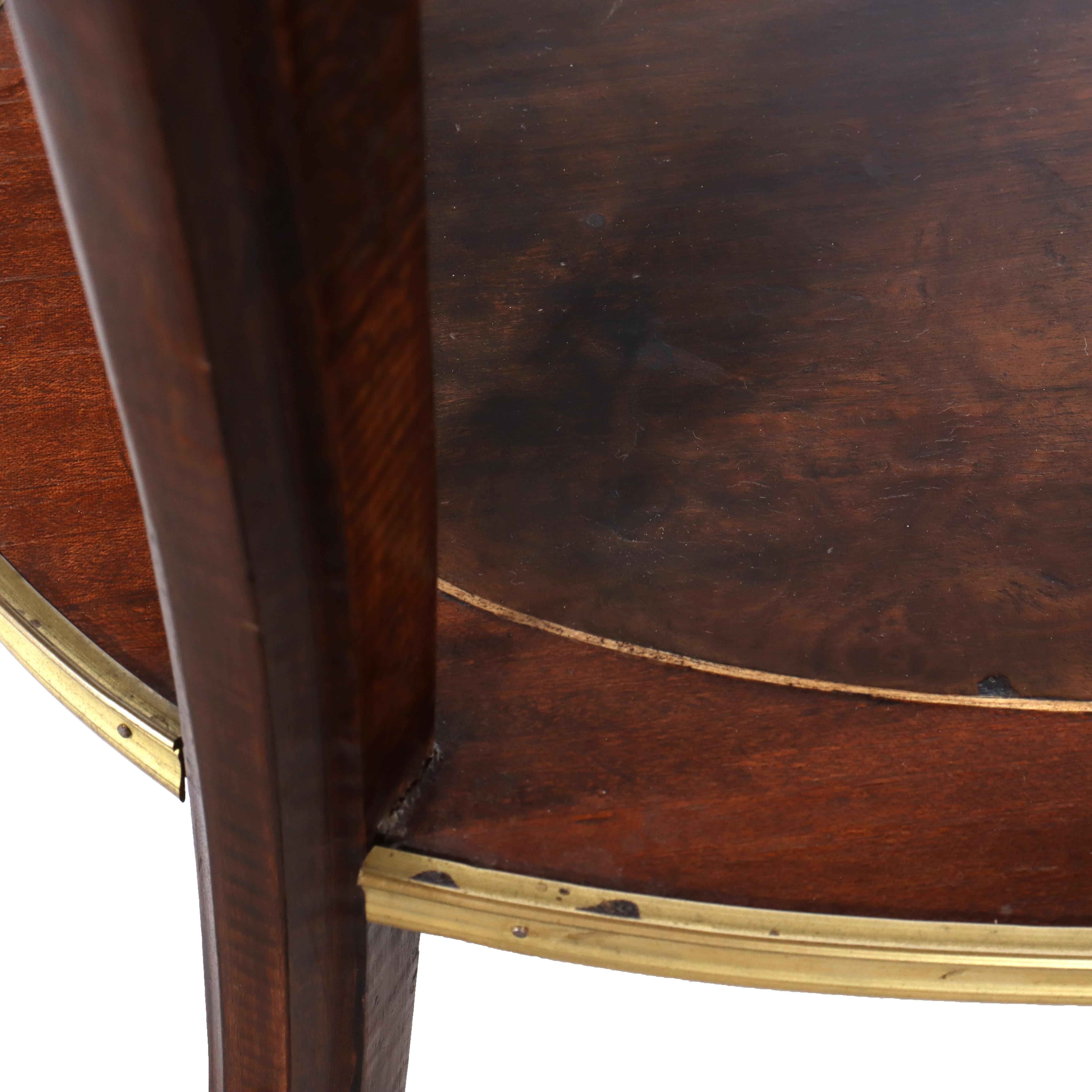 Antique French Louis XIV Mahogany, Burl & Ormolu One Drawer Stand C1930 For Sale 8
