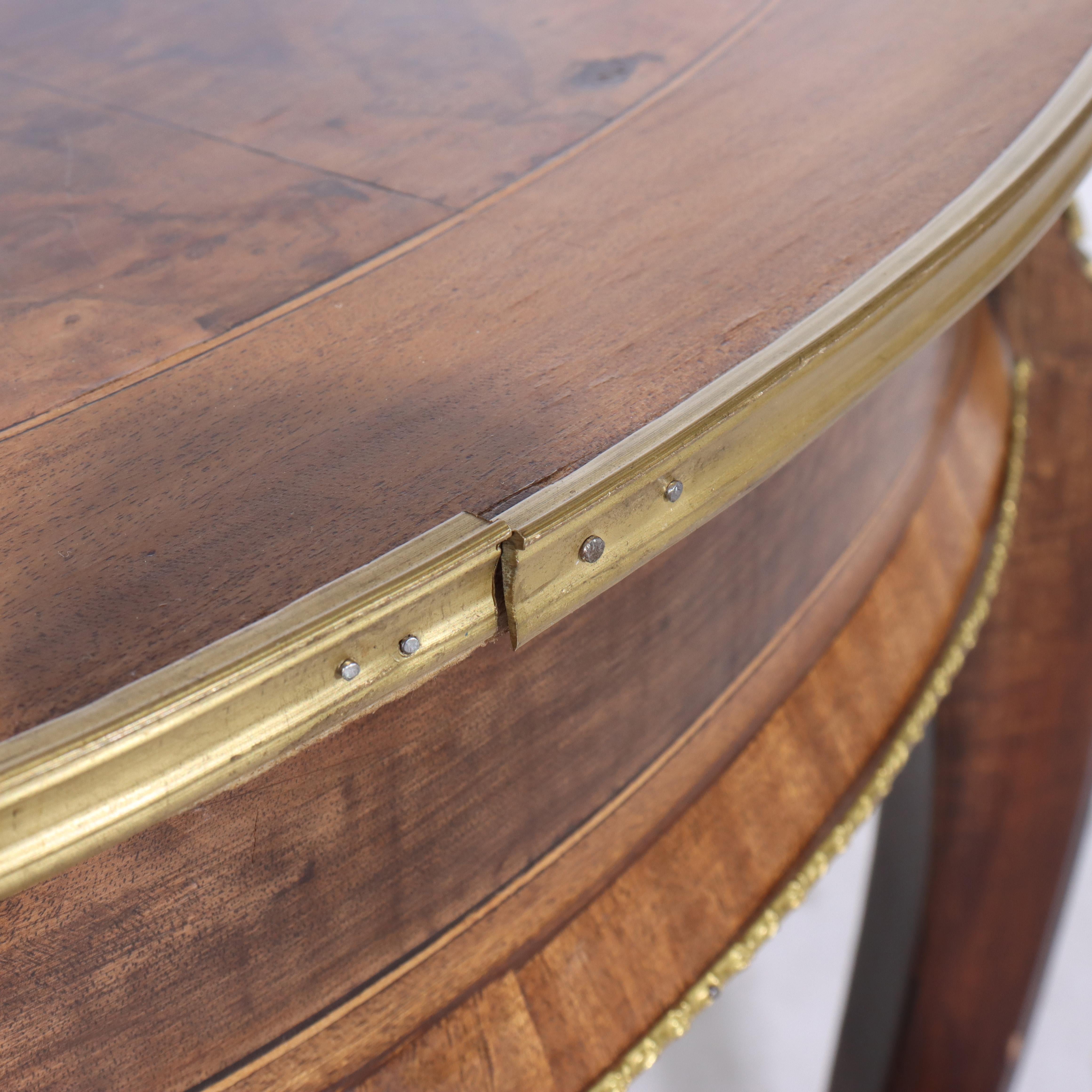 Antique French Louis XIV Mahogany, Burl & Ormolu One Drawer Stand C1930 For Sale 5