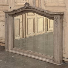 Antique French Louis XIV Mantel Mirror in Stripped oak
