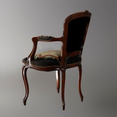 Antique French Louis XIV Needlepoint Fauteuil Armchair, circa 1920
