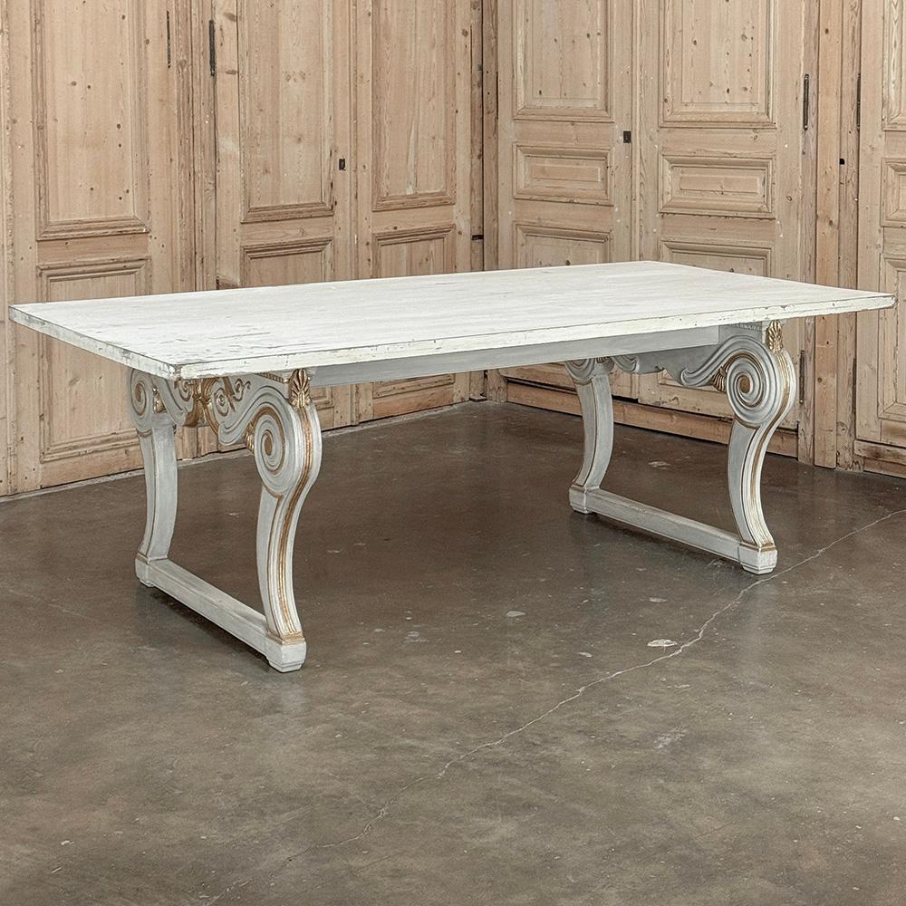 Antique French Mesa de Comedor Pintada Luis XIV Francés en venta