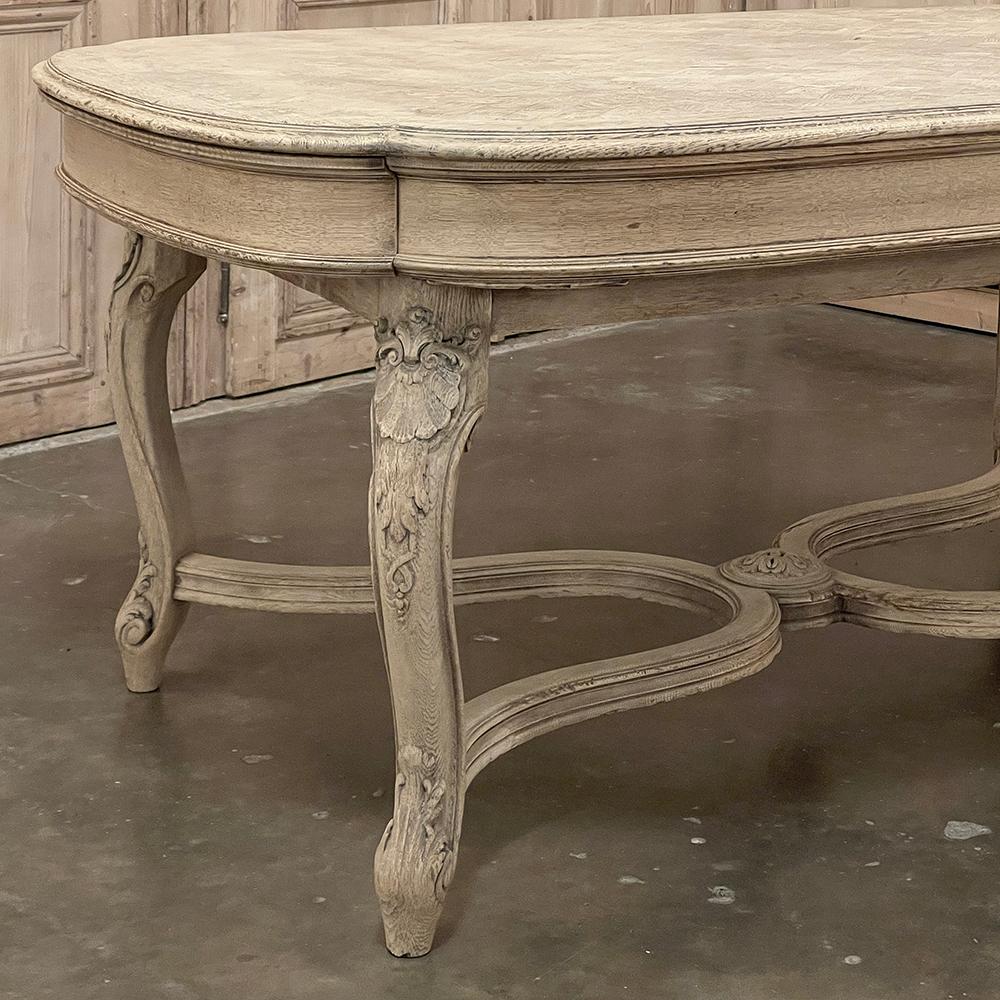 Antique French Louis XIV Parquet Desk ~ Dining Table in Stripped Oak For Sale 5