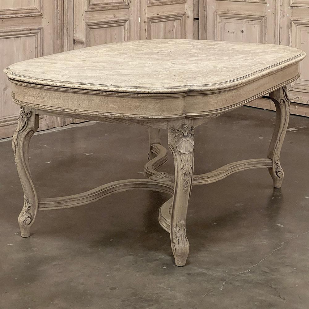 Antique French Louis XIV Parquet Desk ~ Dining Table in Stripped Oak For Sale 10