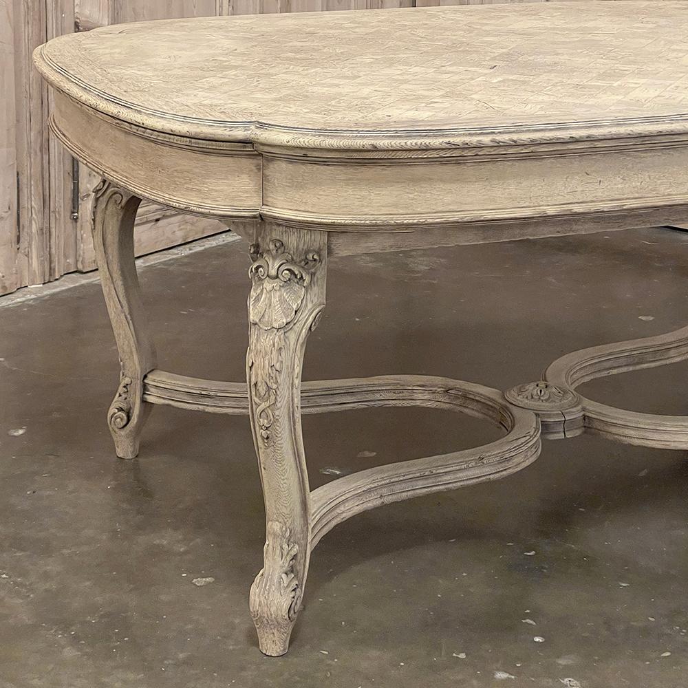 Antique French Louis XIV Parquet Desk ~ Dining Table in Stripped Oak For Sale 13