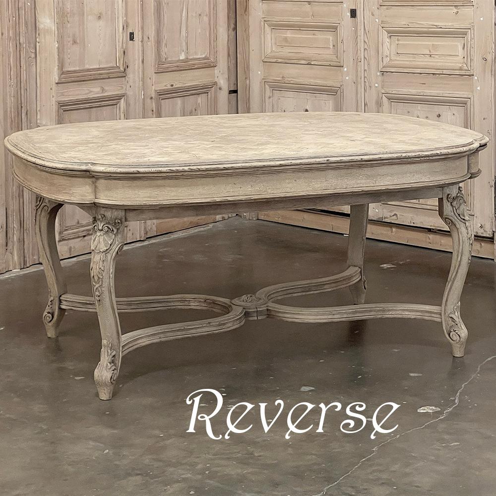 Antique French Louis XIV Parquet Desk ~ Dining Table in Stripped Oak For Sale 15