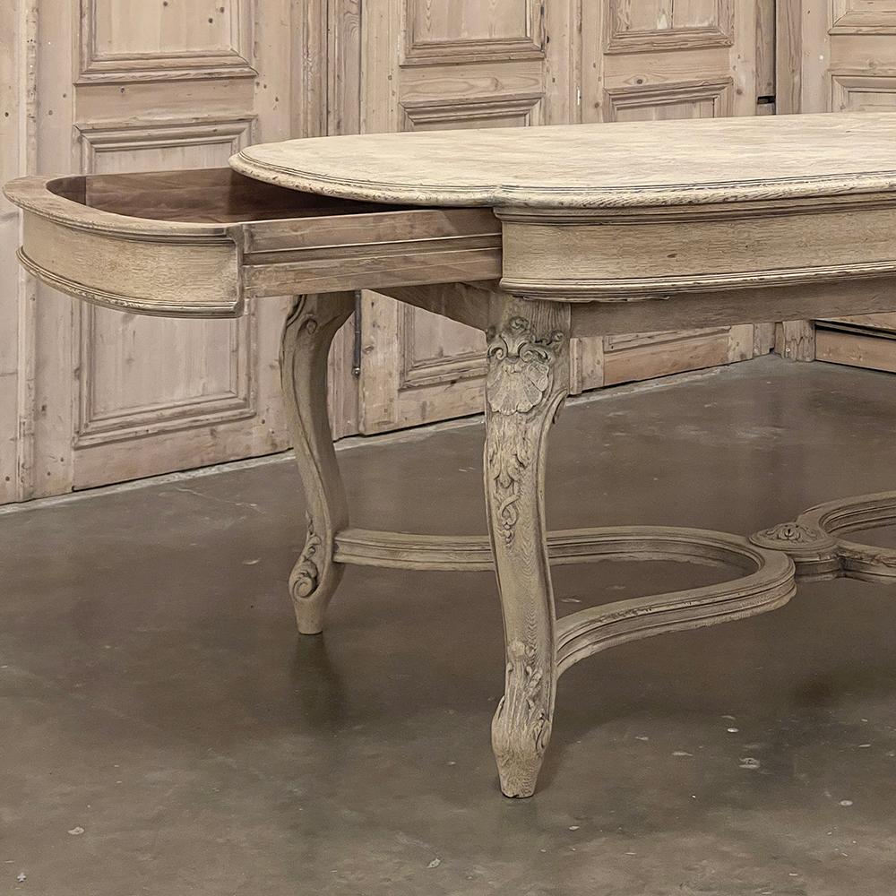 Antique French Louis XIV Parquet Desk ~ Dining Table in Stripped Oak For Sale 4