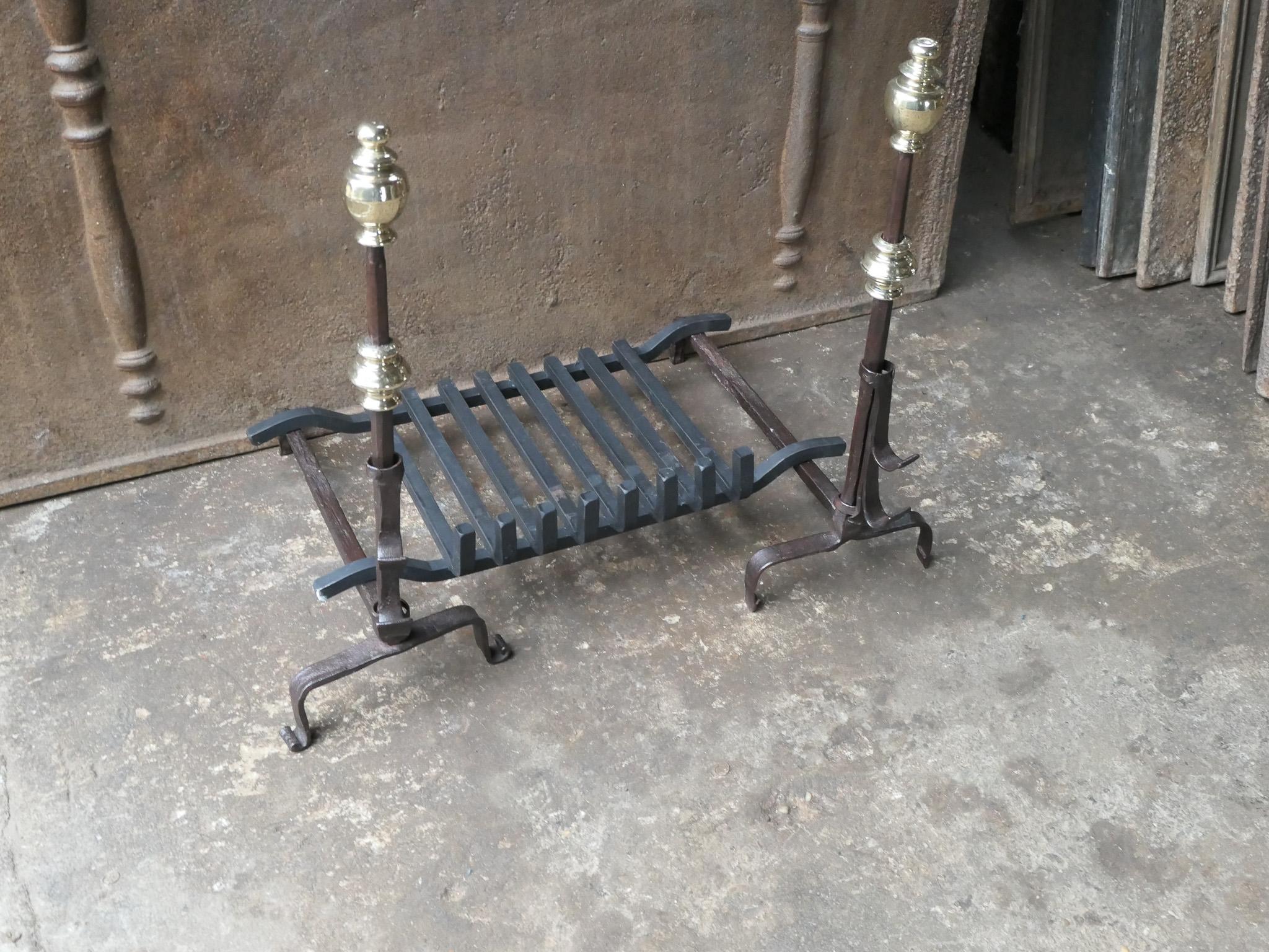 Antique French Louis XIV Period Fireplace Grate, 17th Century For Sale 9