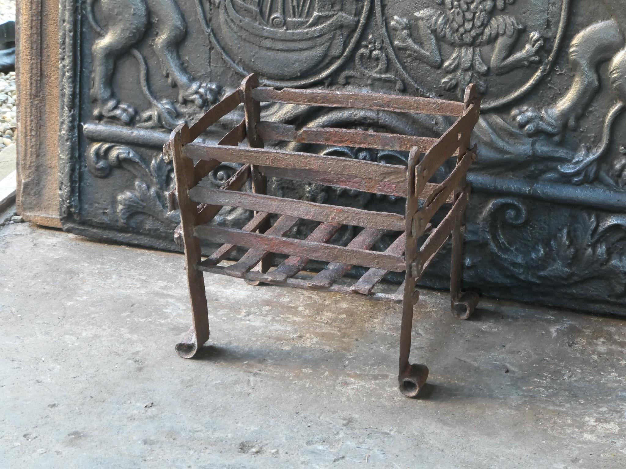 18th Century and Earlier Antique French Louis XIV Period Fireplace Grate, 17th Century For Sale