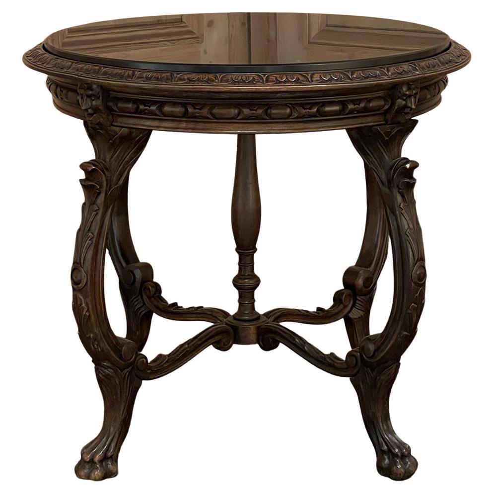 French Antique Round Applewood Table at 1stDibs