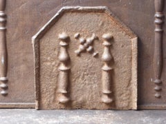 Antique French Louis XIV 'Saint Andrew's Cross' Fireback, 17th-18th Century