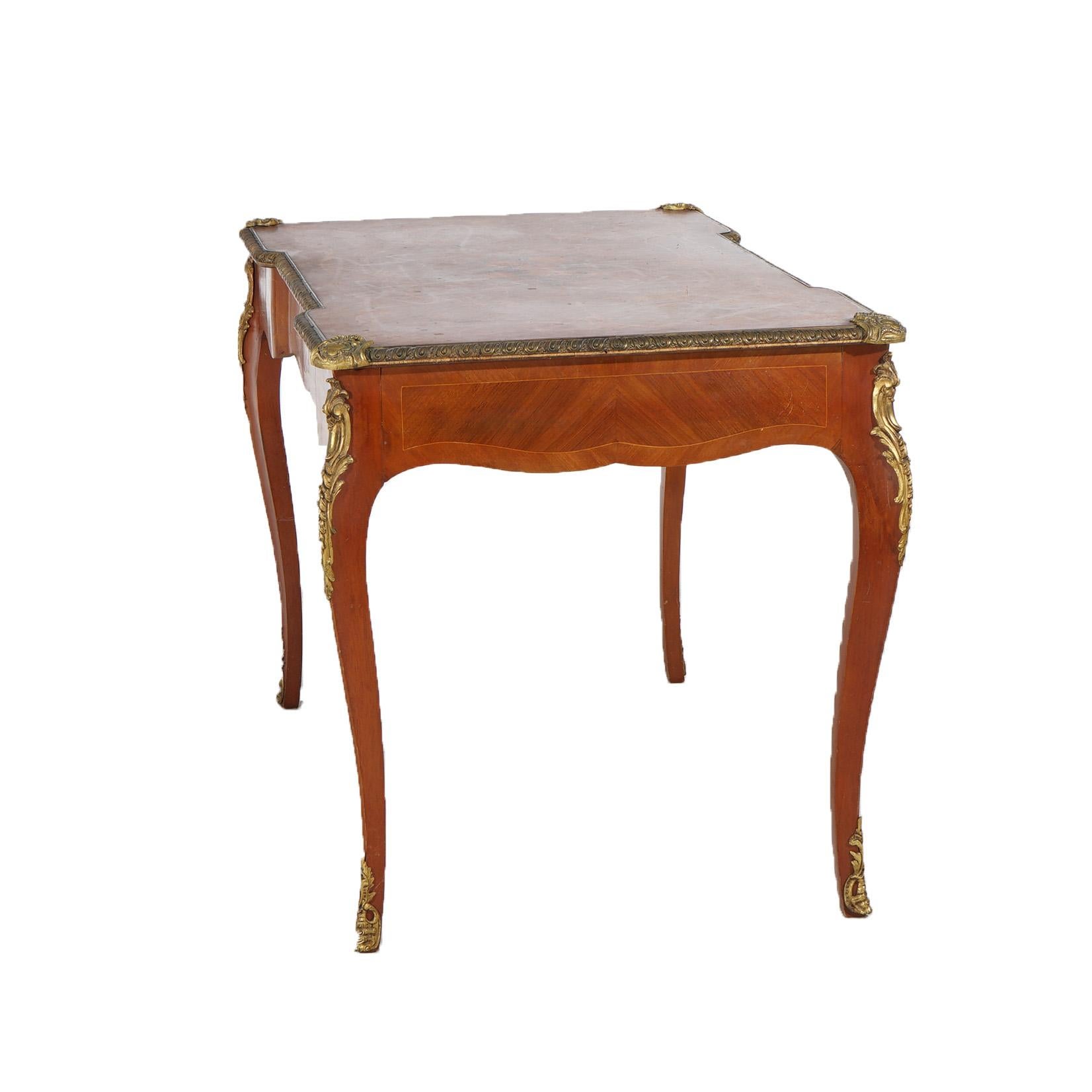 Antique French Louis XIV Satinwood, Ormolu & Mahogany Inlaid Lady's Desk c1890 4