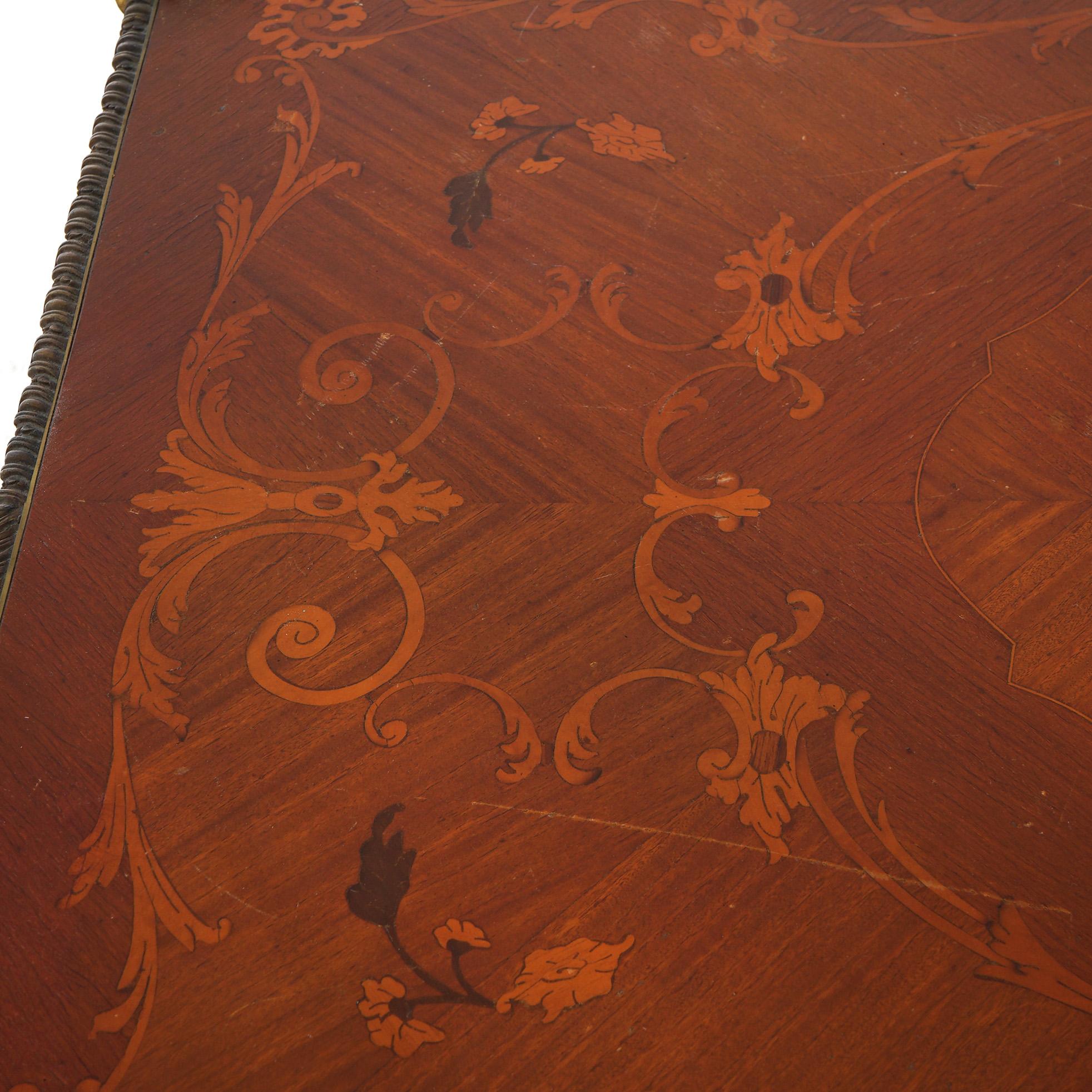 ***Reduced Delivery Rates - See Below or Click “Ask The Seller” to Request a Quote***

Antique French Louis XIV Satinwood, Ormolu & Mahogany Inlaid Lady's Desk with Foliate Cast Ormolu Mounts, Floral Marquetry and Raised on Cabriole Legs