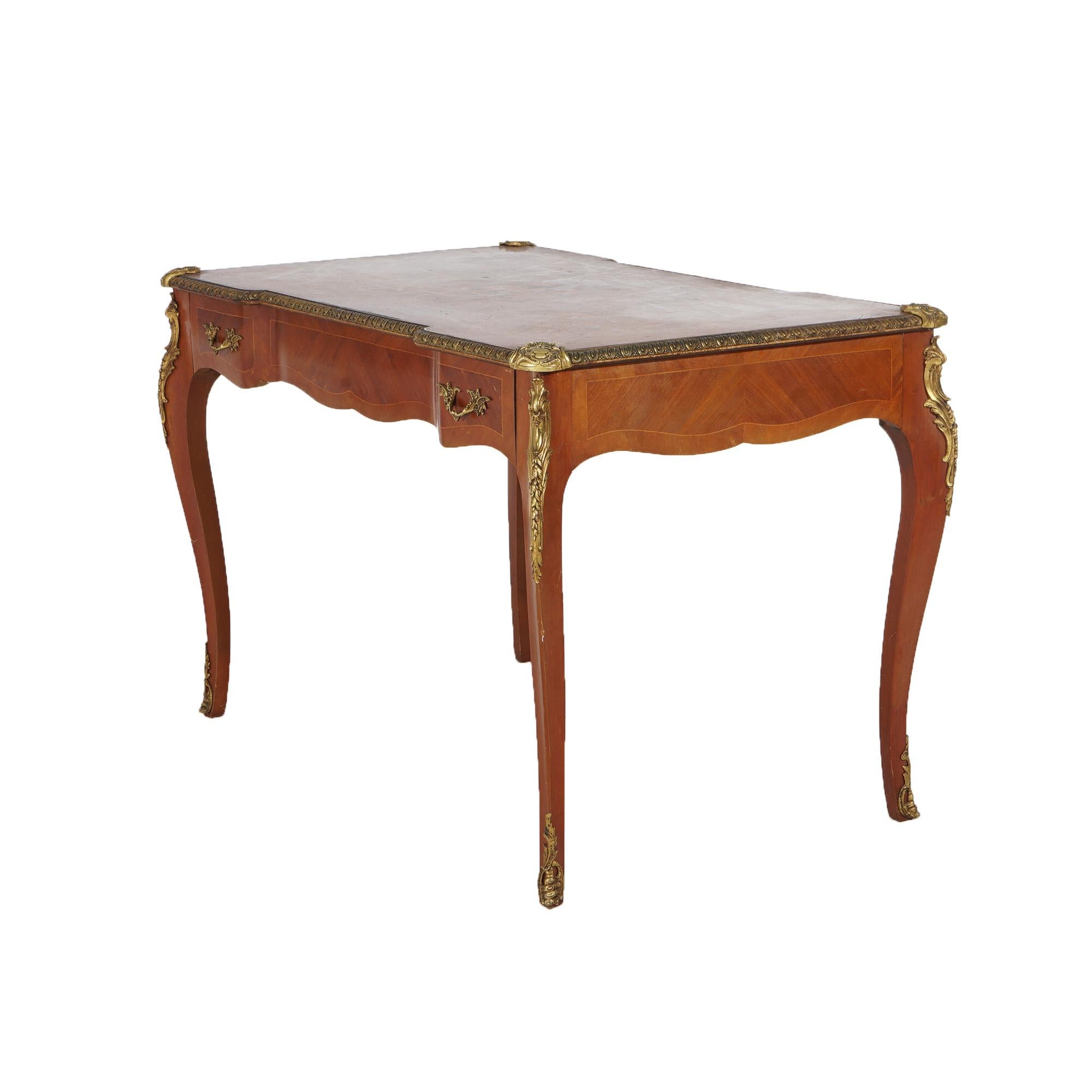 Antique French Louis XIV Satinwood, Ormolu & Mahogany Inlaid Lady's Desk c1890 1