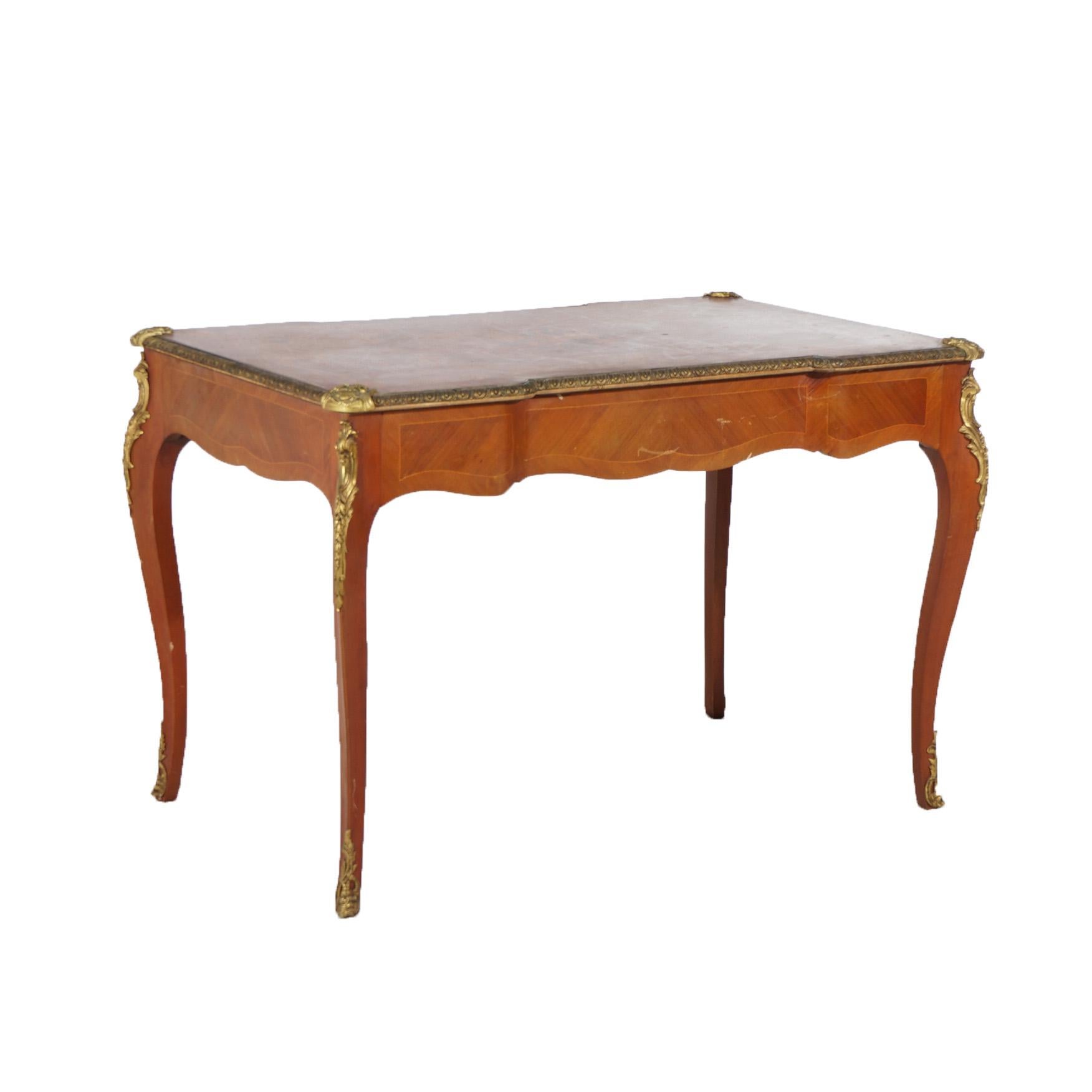 Antique French Louis XIV Satinwood, Ormolu & Mahogany Inlaid Lady's Desk c1890 2