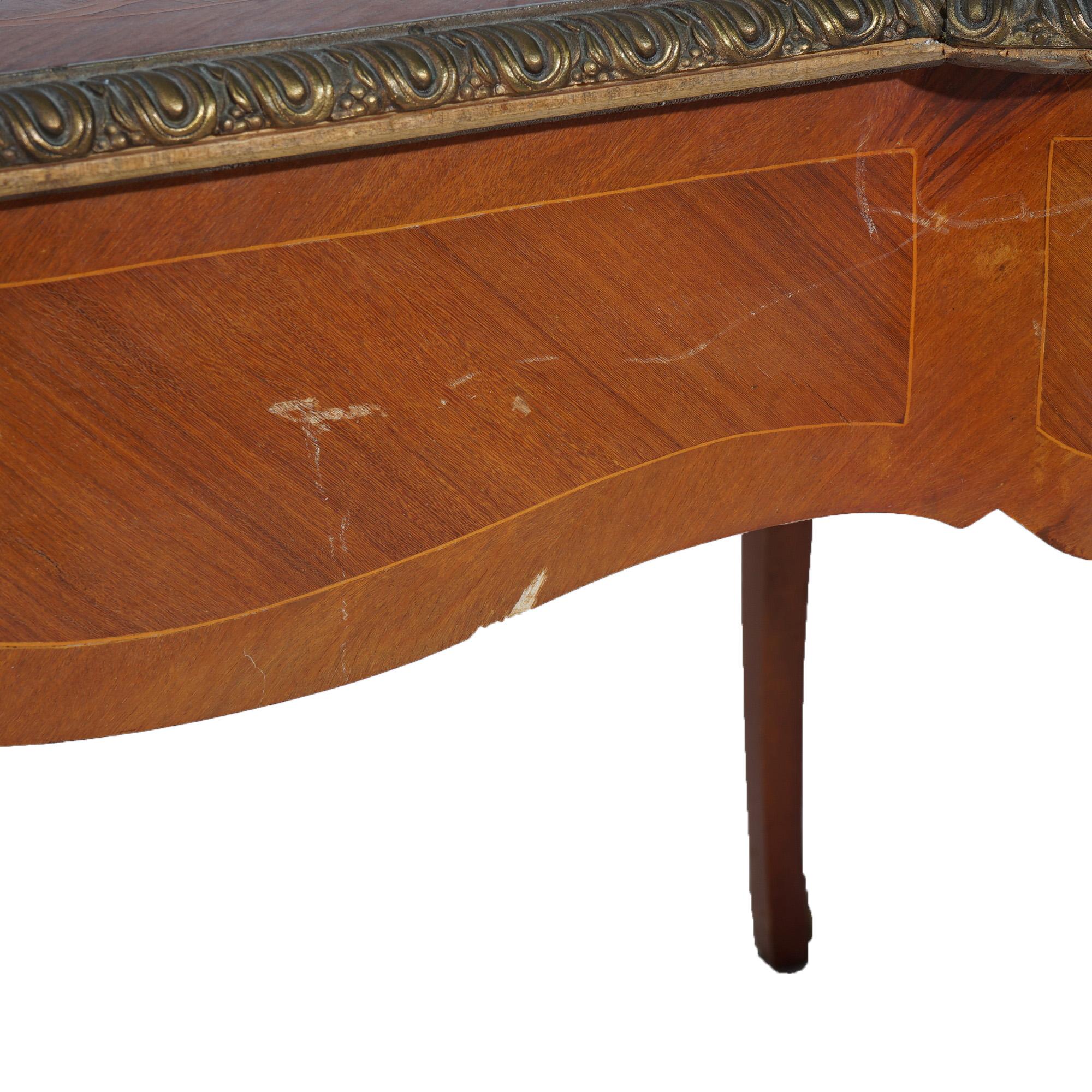 Antique French Louis XIV Satinwood, Ormolu & Mahogany Inlaid Lady's Desk c1890 3