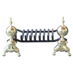 Antique French Louis XIV Style Fire Grate, Fireplace Grate, 19th Century